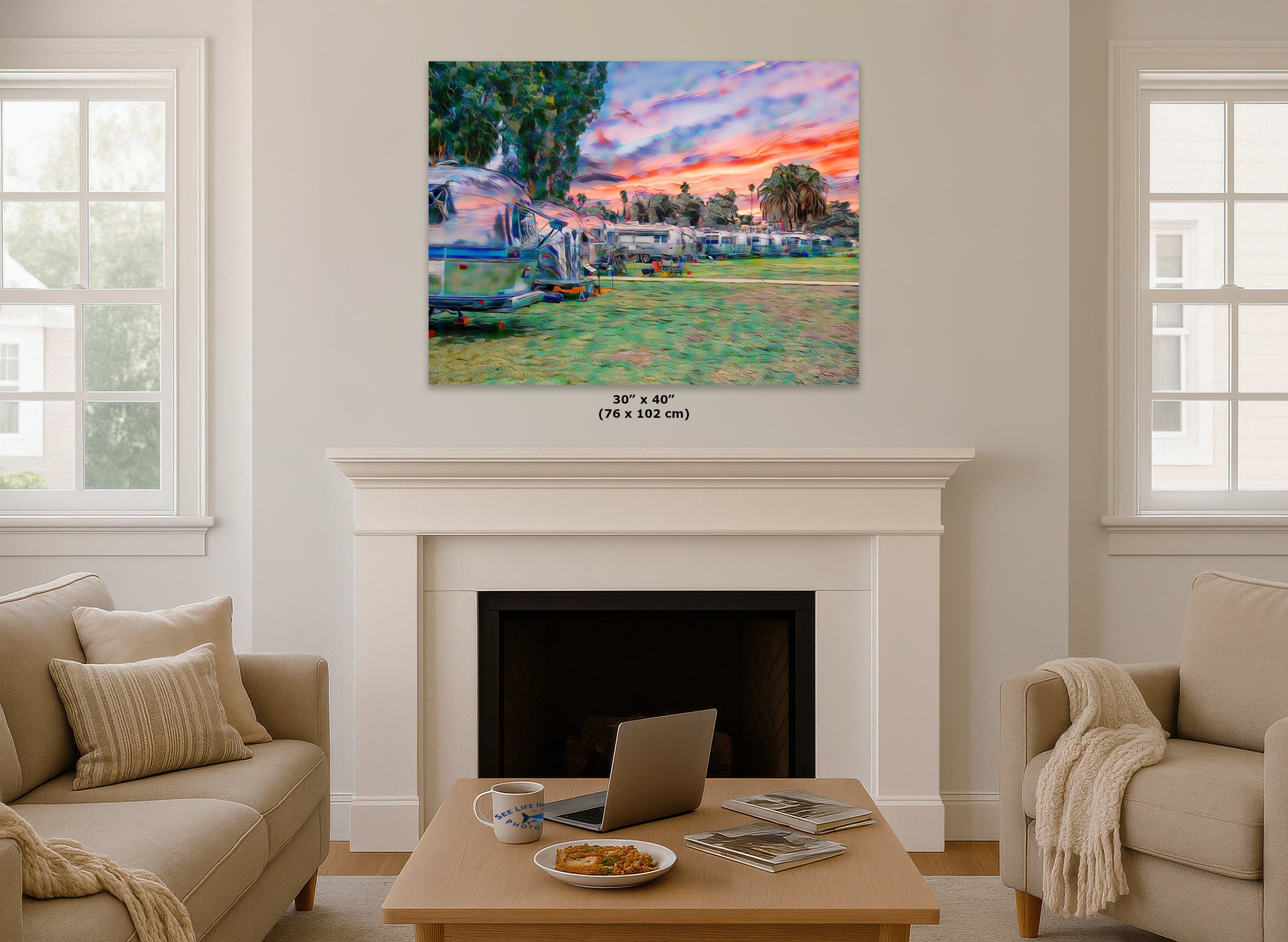 Airstream Travel Trailer Art Camping Decoration