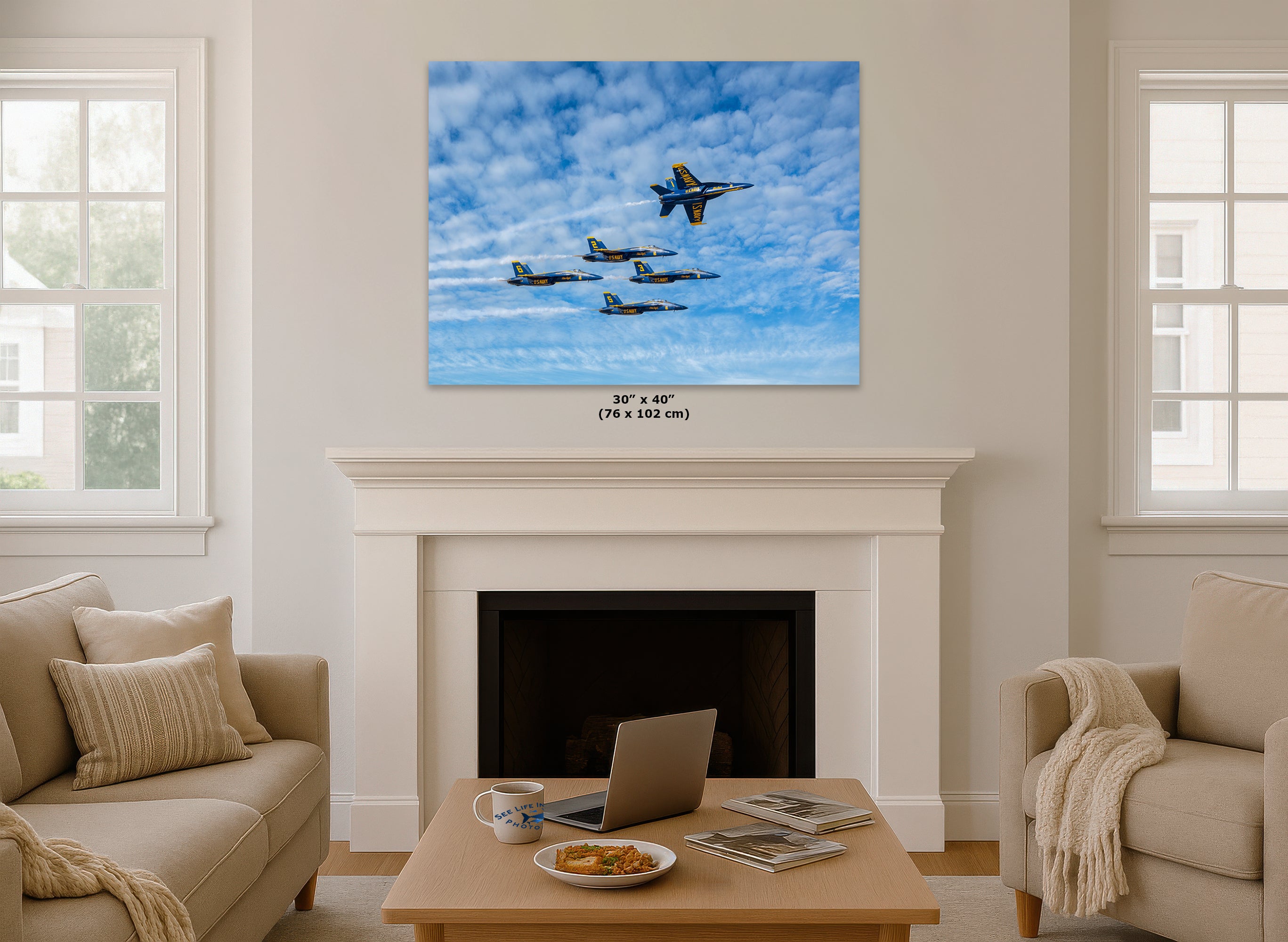 Blue Angels Aviation Artwork, FA-18 Super Hornet Military Aircraft Print