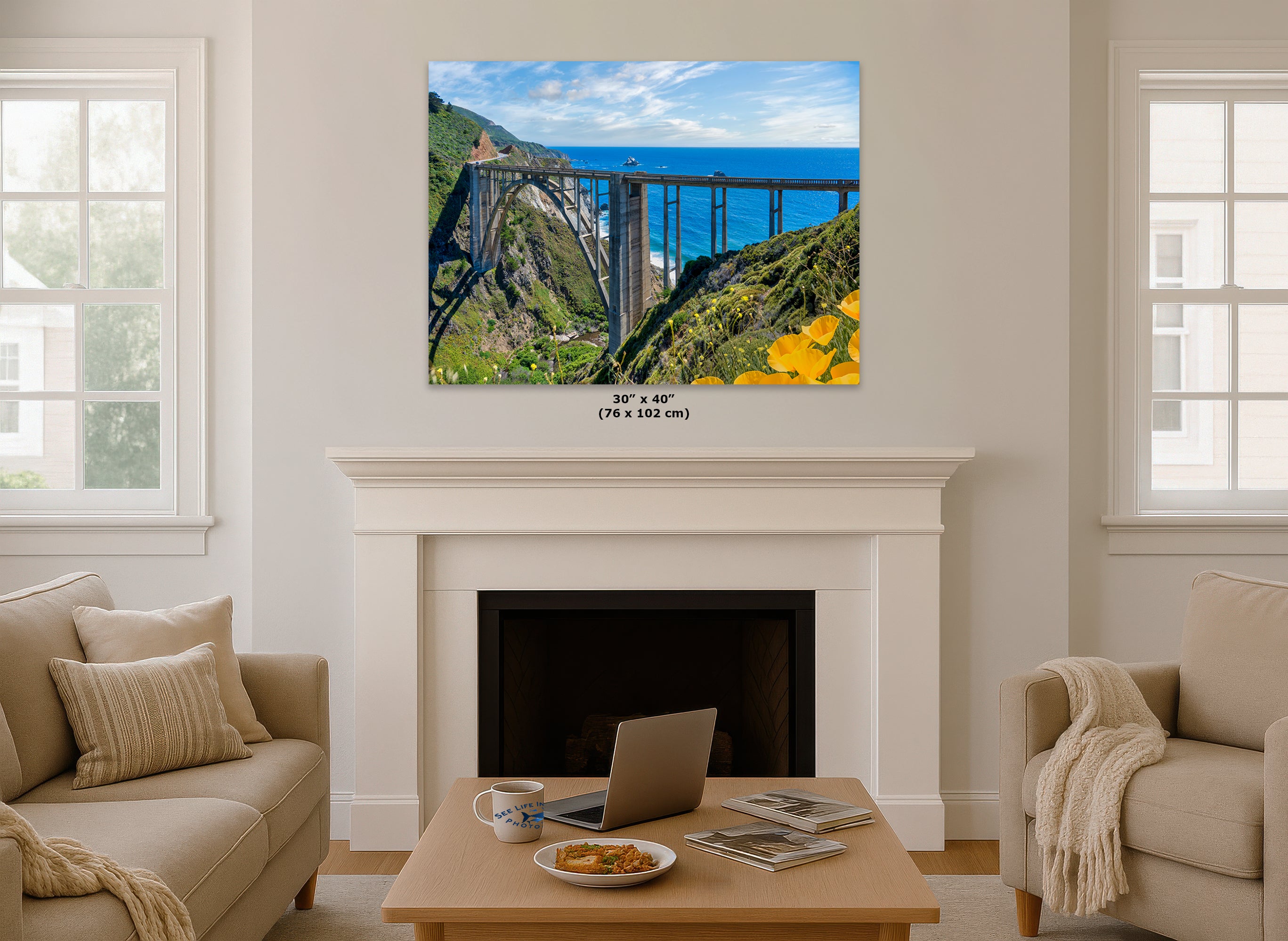 Bixby Bridge Ocean Picture, Big Sur California Coastline Nature Photo