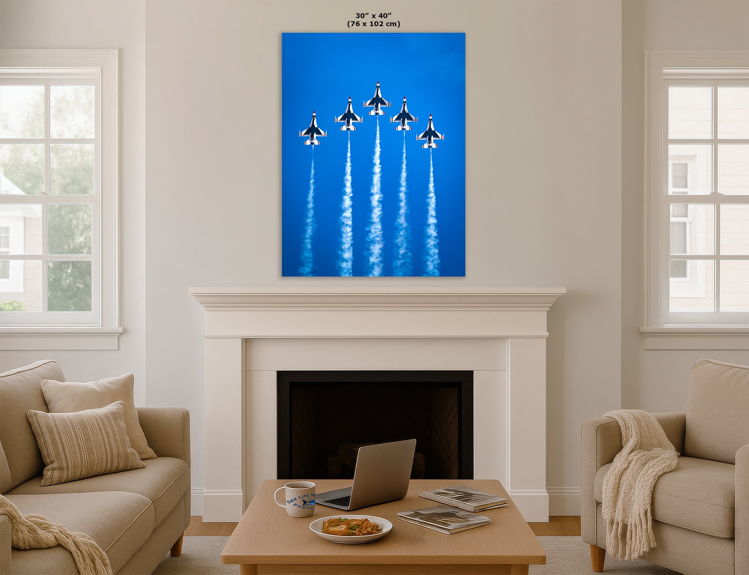 US Airforce Thunderbirds F-16 Fighting Falcon Aviation Artwork, Military Jet Fighter Wall Decor, Aviation Photo, Man Cave or Garage Art