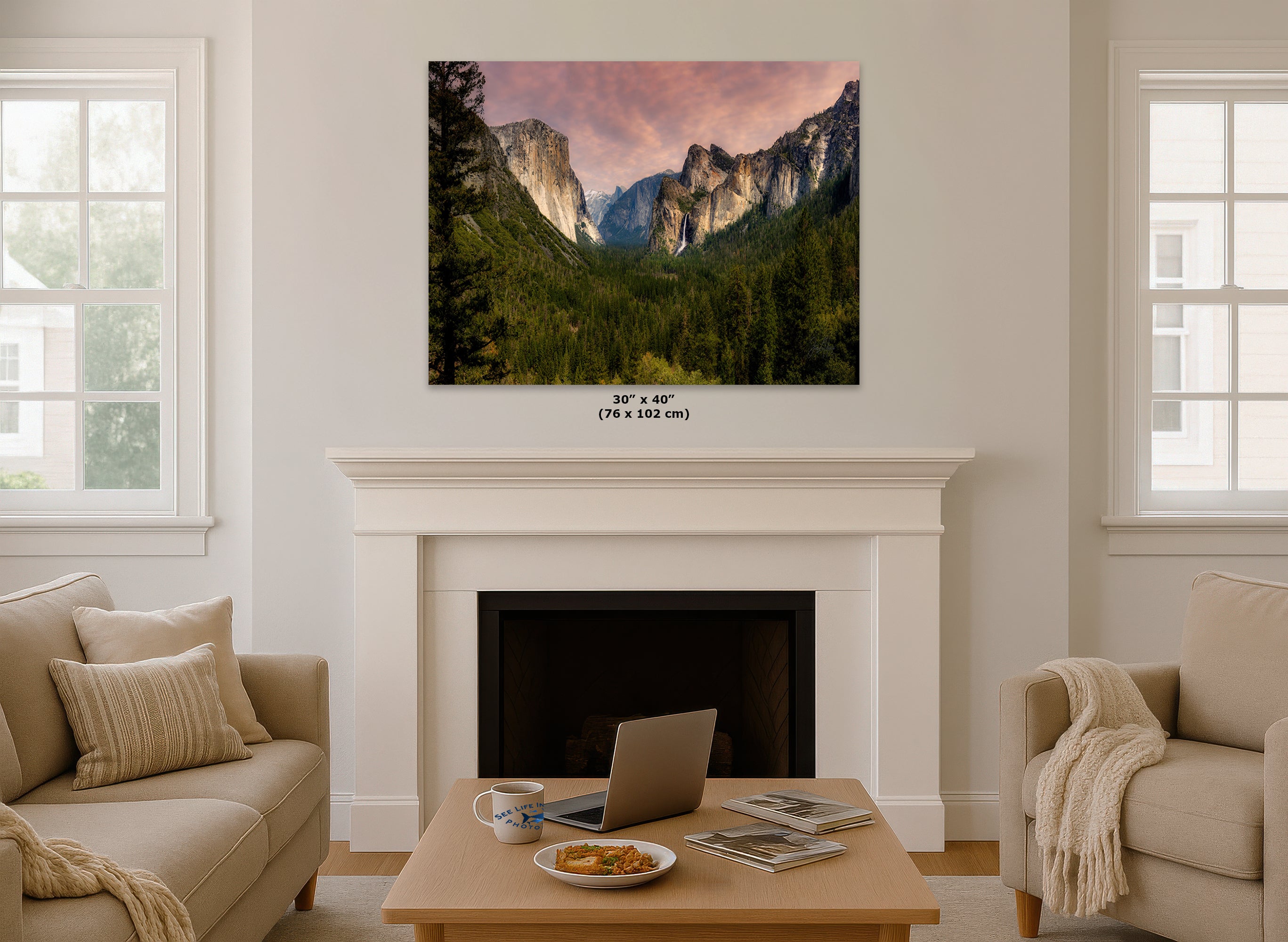 Yosemite National Park Mountain Picture Nature Photo Bohemian Relaxation Artwork for Meditation