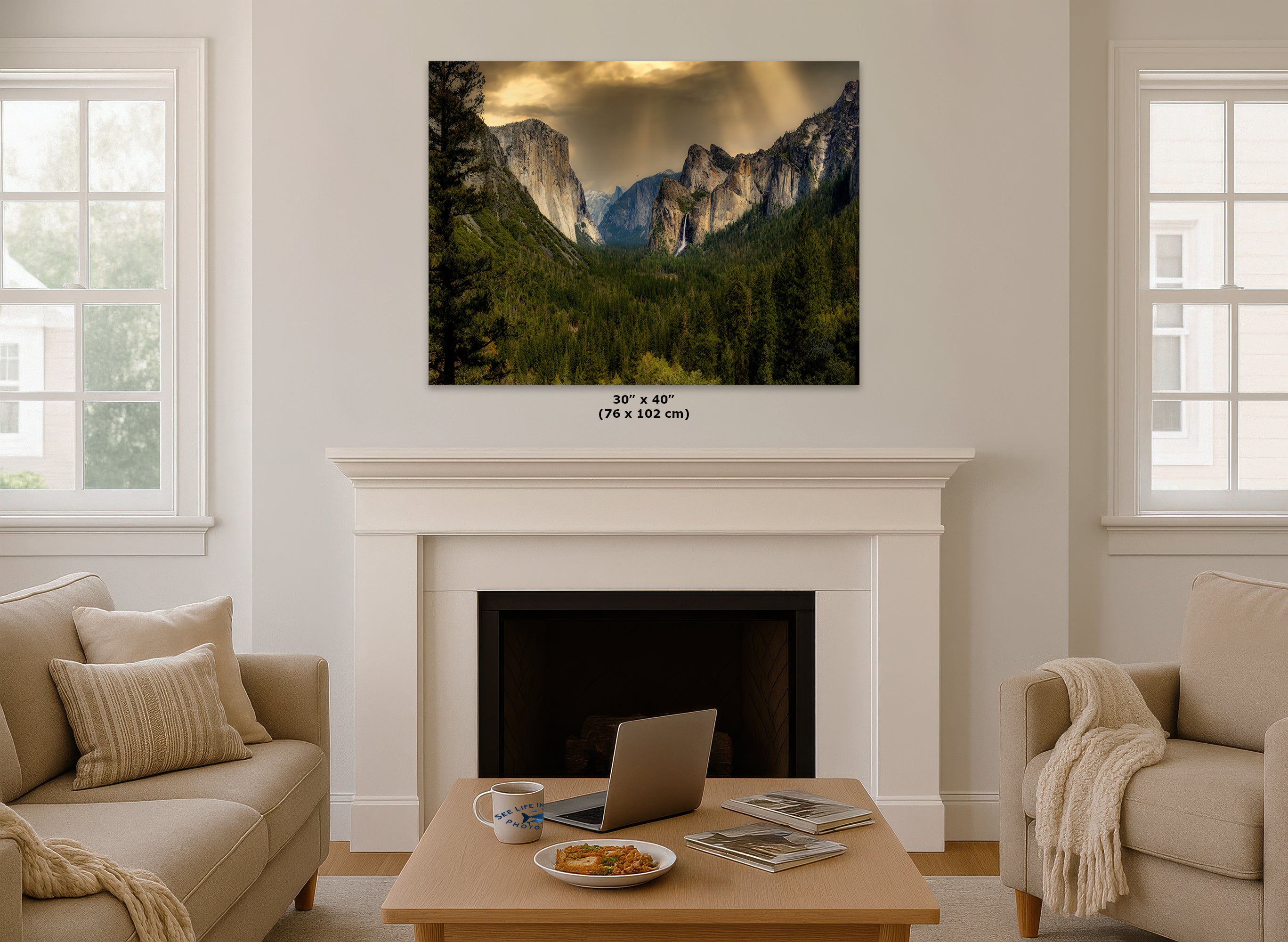 Yosemite National Park Mountain Picture Nature Photo Bohemian Relaxation Artwork for Meditation