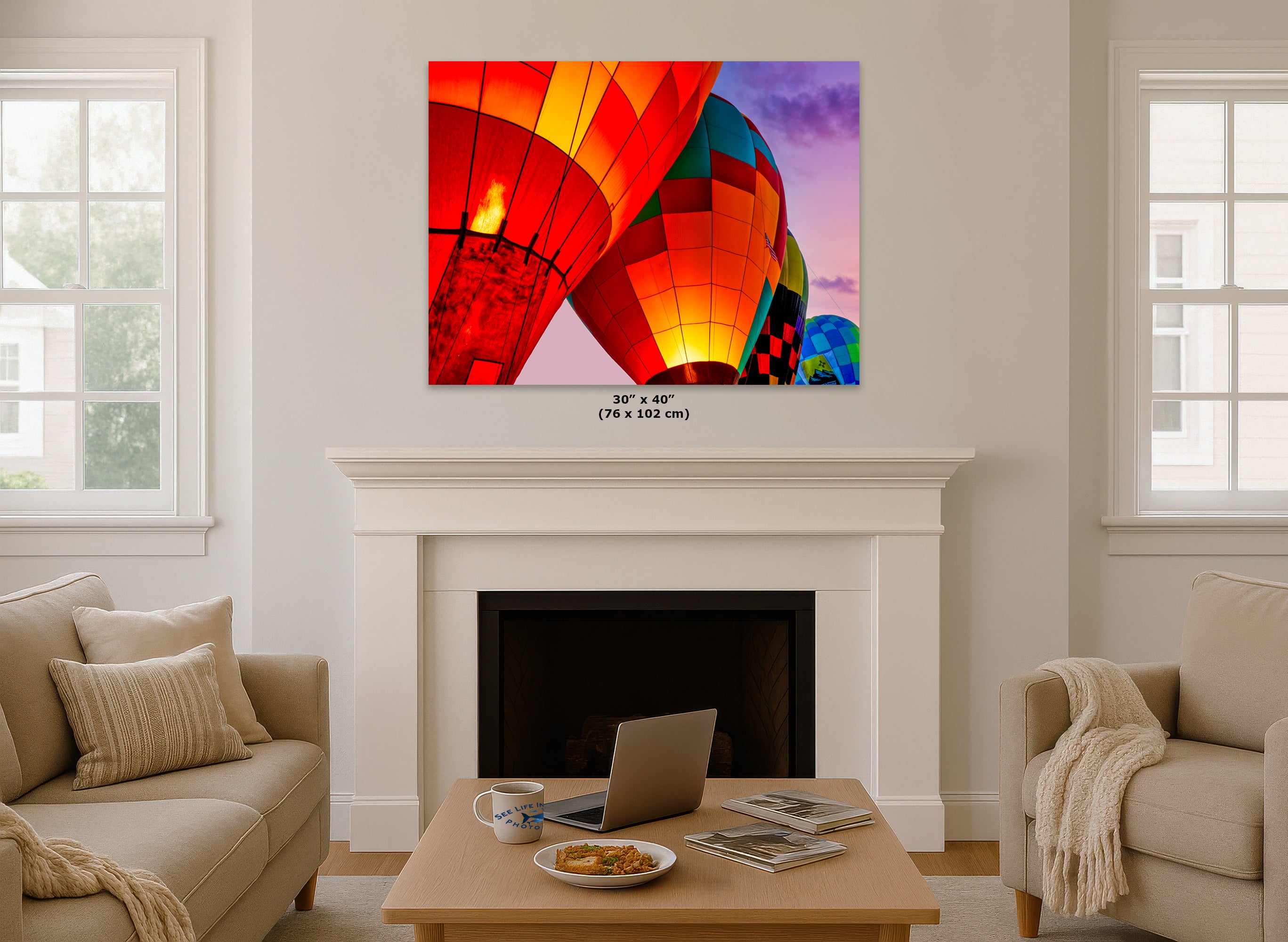 Hot Air Balloon Festival Morning Glow Photo | Albuquerque New Mexico Balloon Fiesta Wall Art | Office, Cubicle & House Decor