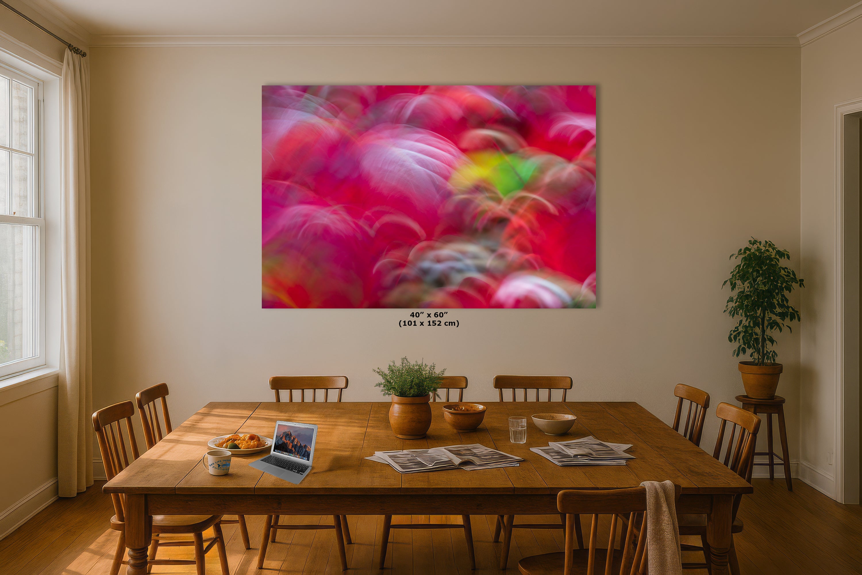 Fall Colors Forest Picture Impressionist Art, Nature Photo Relaxation Artwork, Forest Bathing Wall Decor for Bohemian Style House Decor