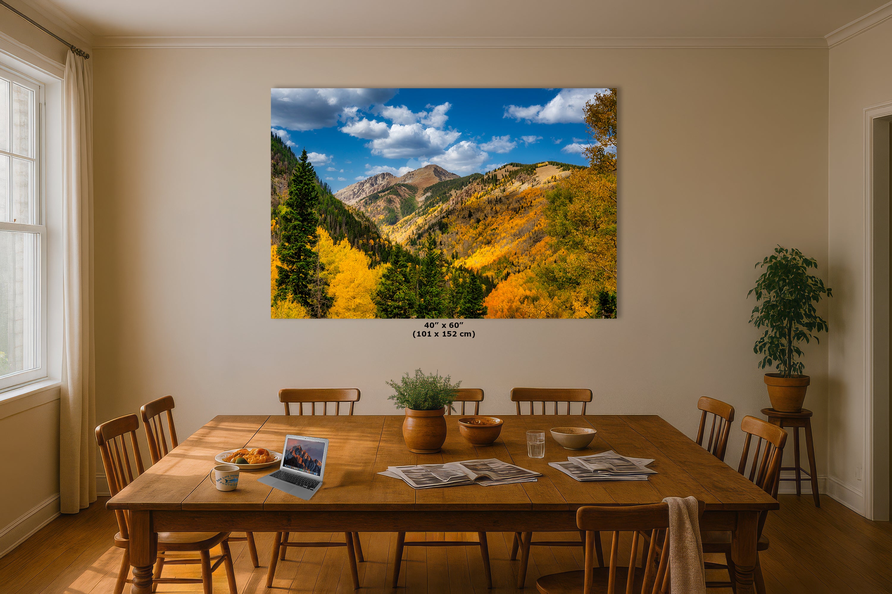 Colorado San Juan Mountains Picture, Fall Colors Nature Photo of Aspen Trees for Relaxation Meditation and Home Decor