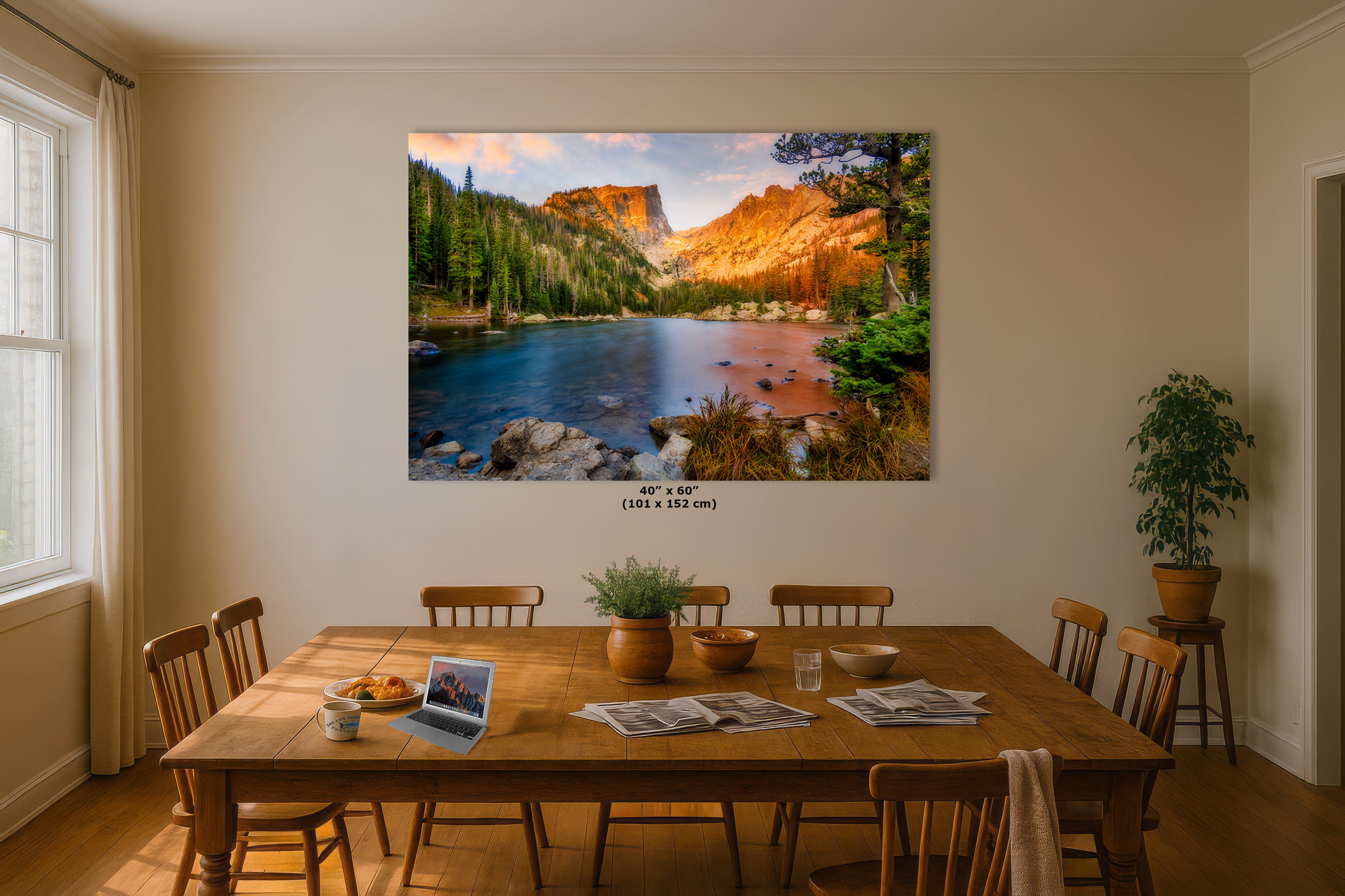 Dream Lake Rocky Mountain National Park Mountain Picture Nature Photo, Relaxation Artwork for Meditation, Office, Apartment & House Decor