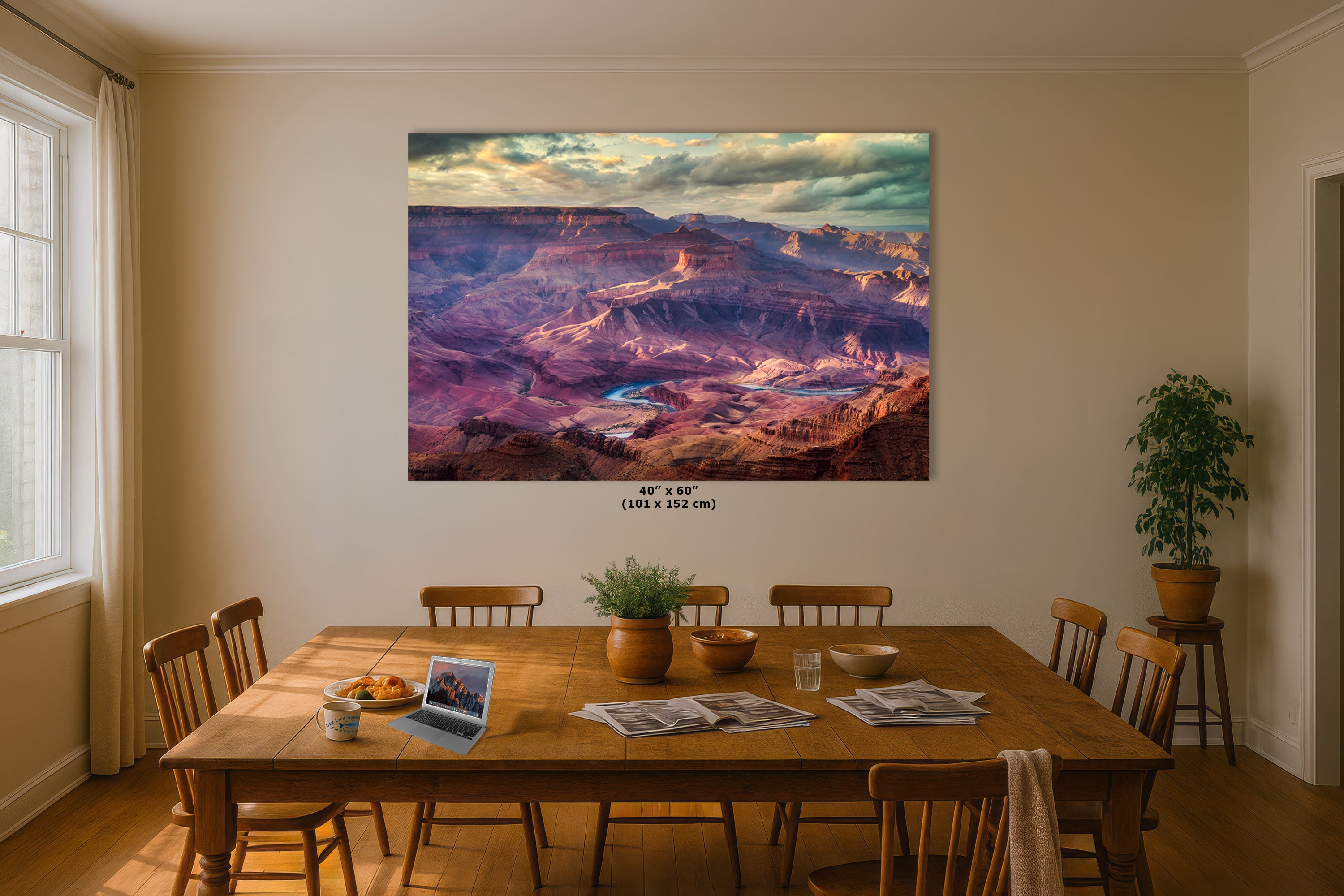 Grand Canyon National Park, Red Rock Arizona Desert Picture Nature Photo, Bohemian Style Relaxation Artwork for Meditation, Apartment, Office & House Decor