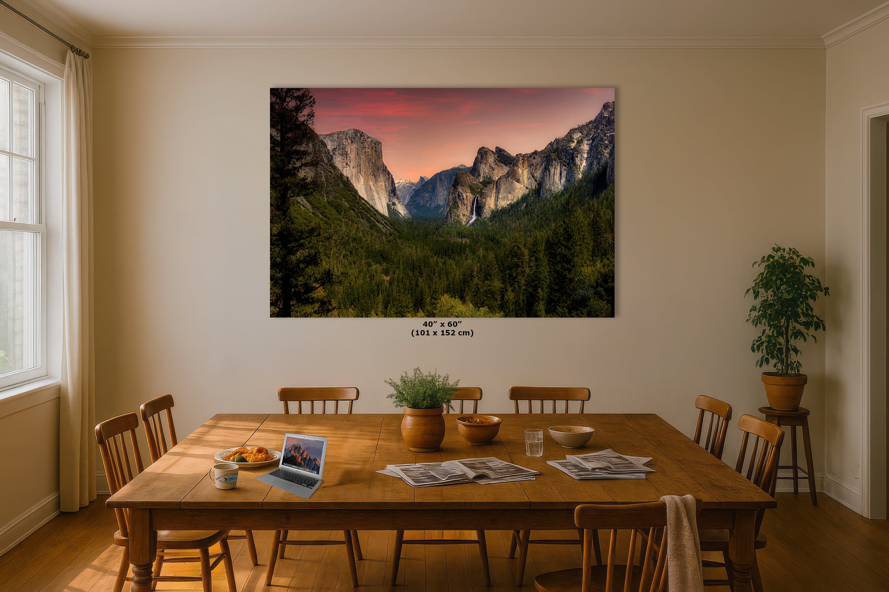 Yosemite National Park Mountain Picture Nature Photo Bohemian Relaxation Artwork for Meditation