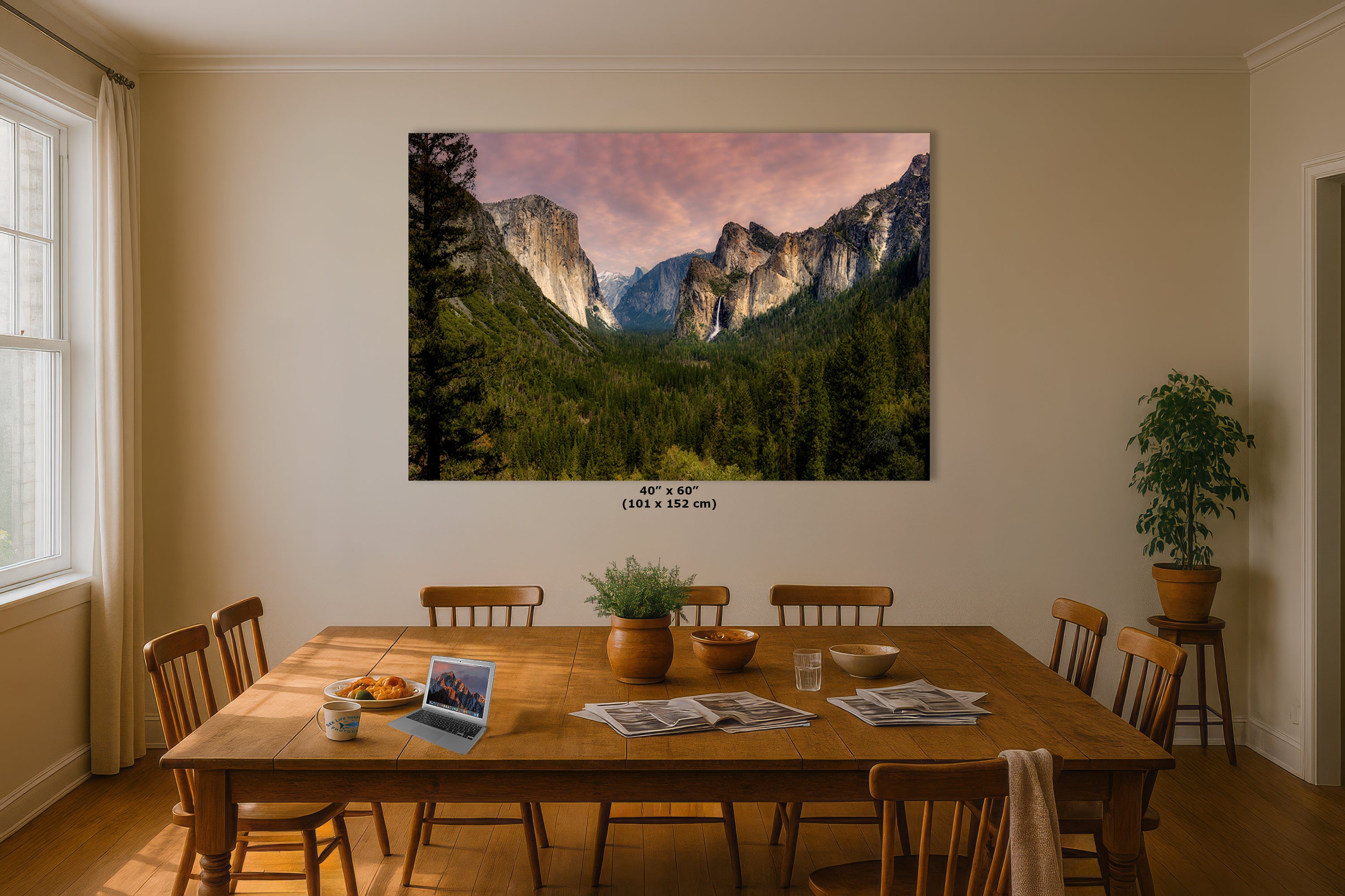 Yosemite National Park Mountain Picture Nature Photo Bohemian Relaxation Artwork for Meditation