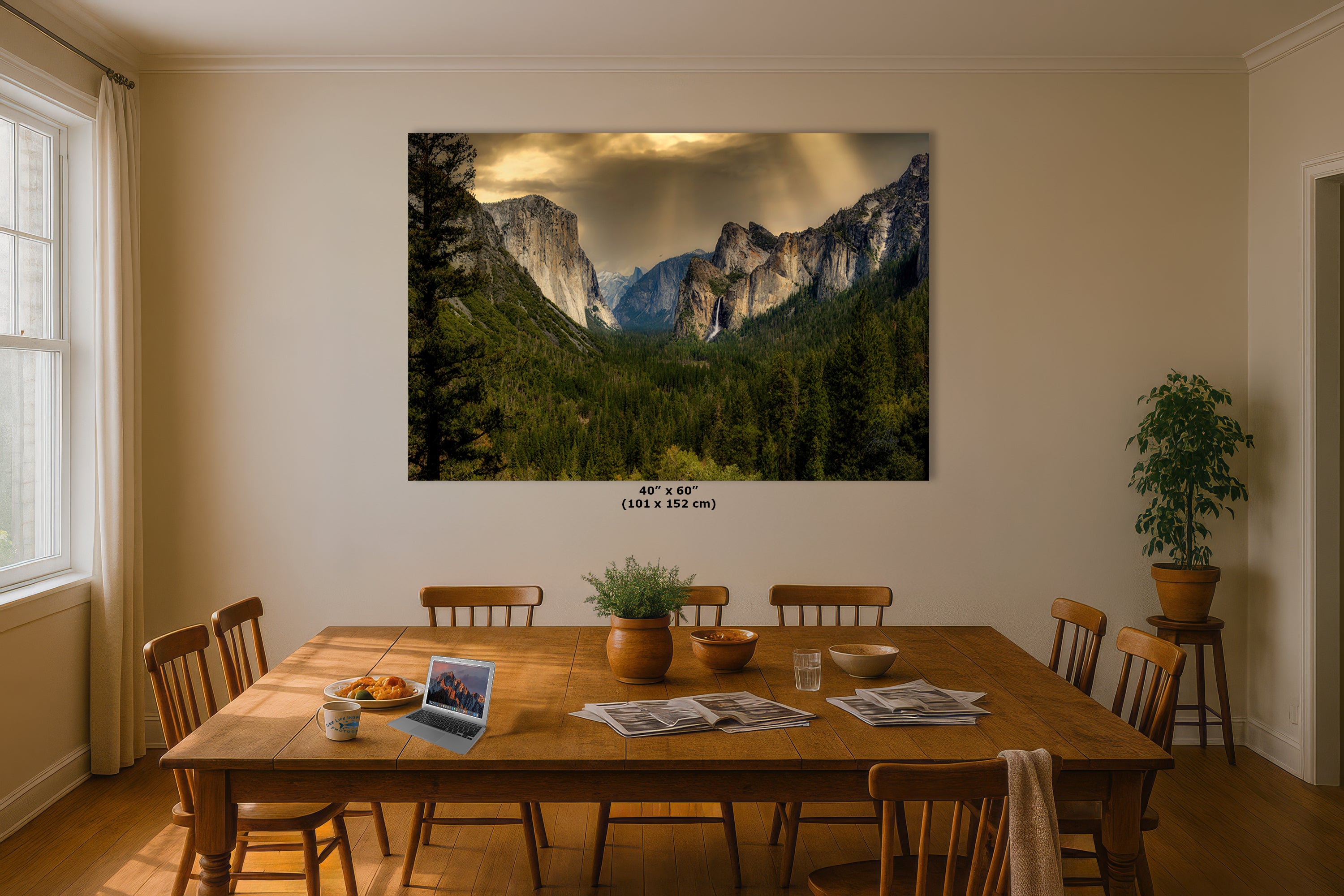 Yosemite National Park Mountain Picture Nature Photo Bohemian Relaxation Artwork for Meditation