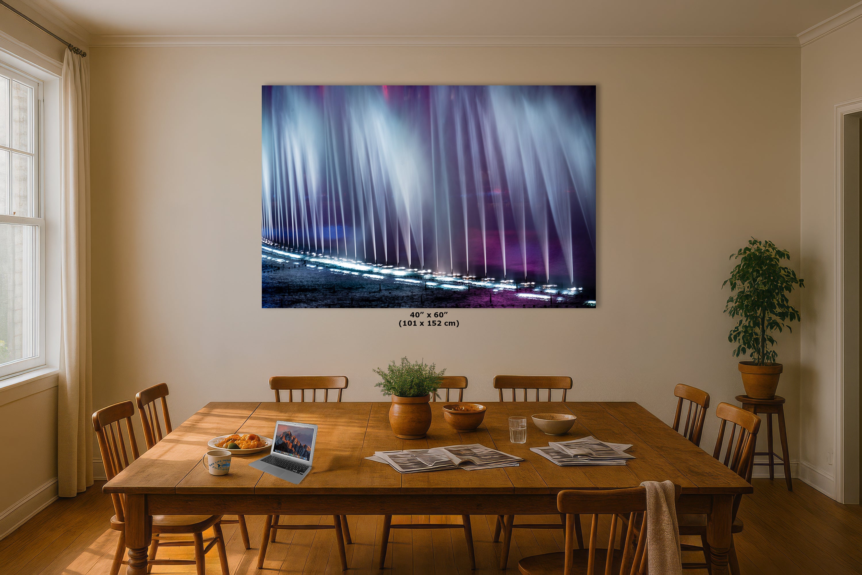 Bellagio Las Vegas Water Picture, Night Water Display Wall Decor