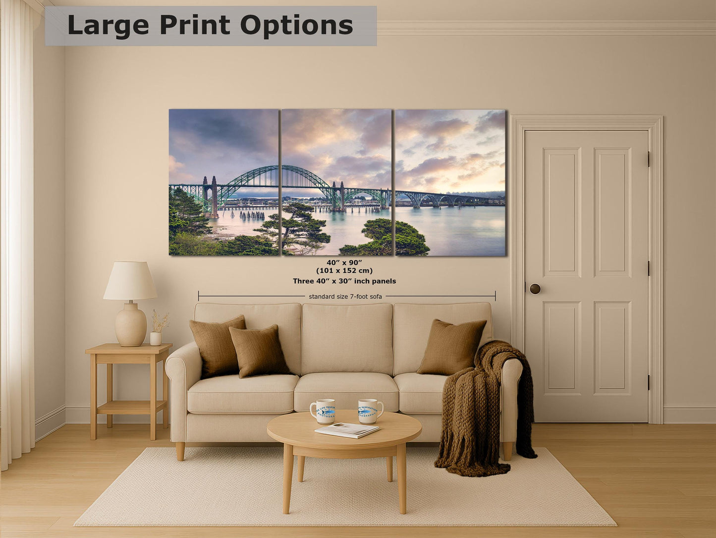 Alsea Bay Bridge Picture, Waldport Oregon Coast Ocean Picture, Pacific Northwest Relaxation Decor for Meditation, Office, and House Decor