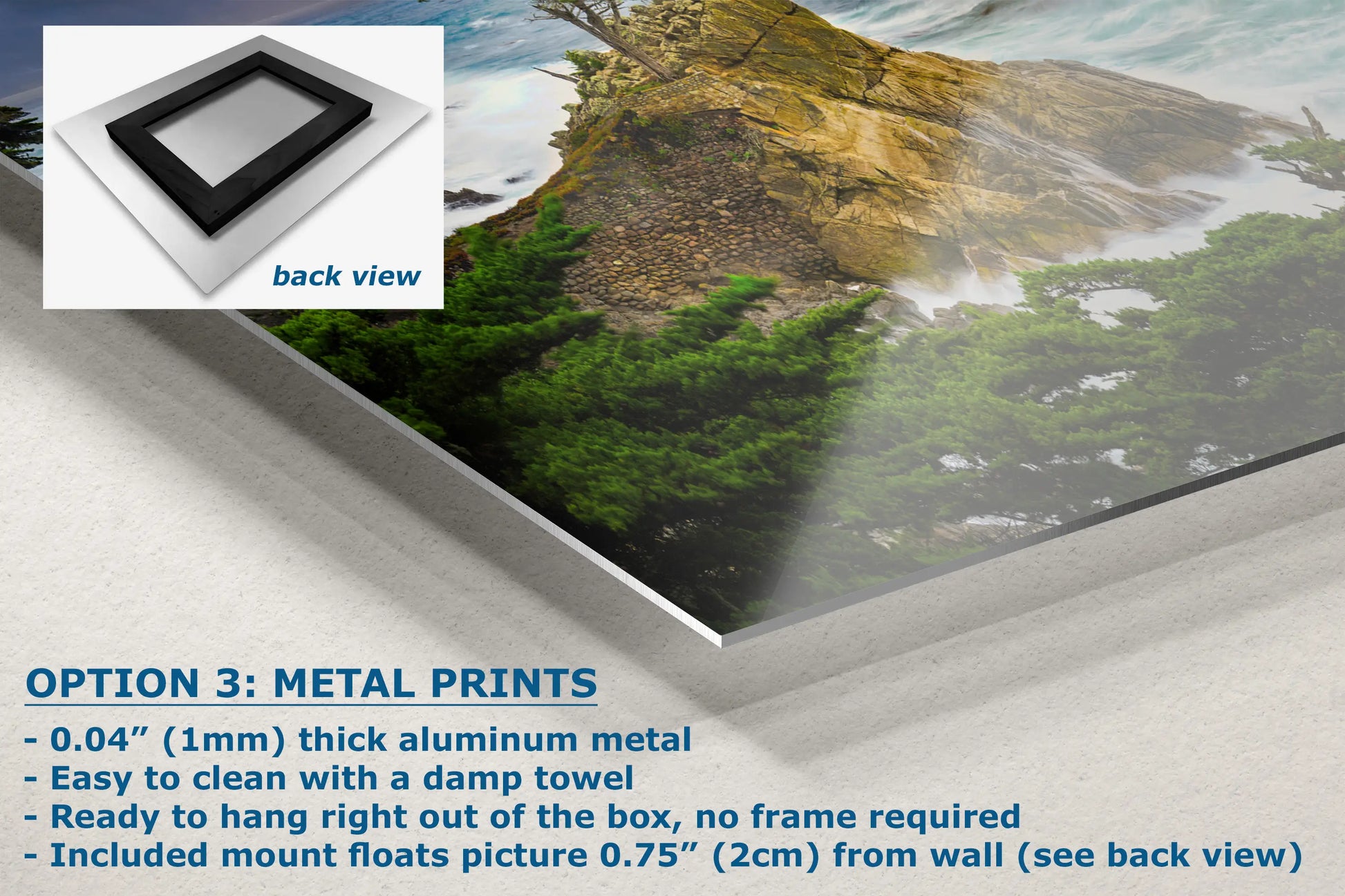 a poster with a picture of a mountain in the background