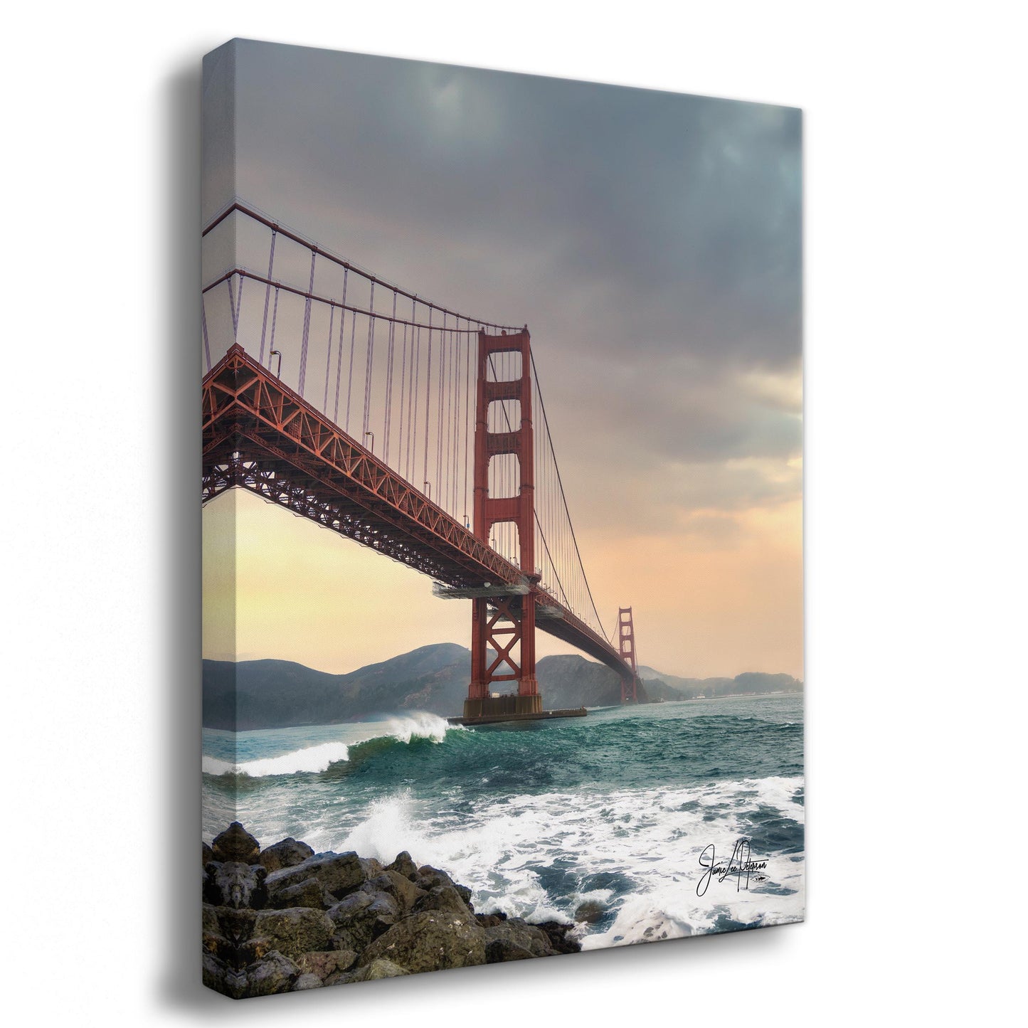San Francisco Golden Gate Bridge Picture - California Coastline Giant Canvas Print for House Decor & Housewarming