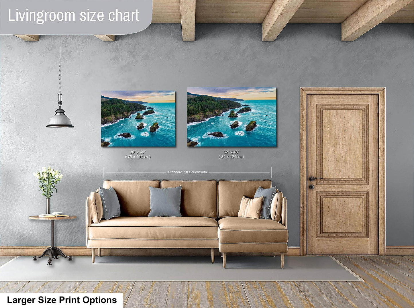 Oregon Coast Seascape Print: Pacific Ocean Rocky Shore Photography Wall Art for Home Decor