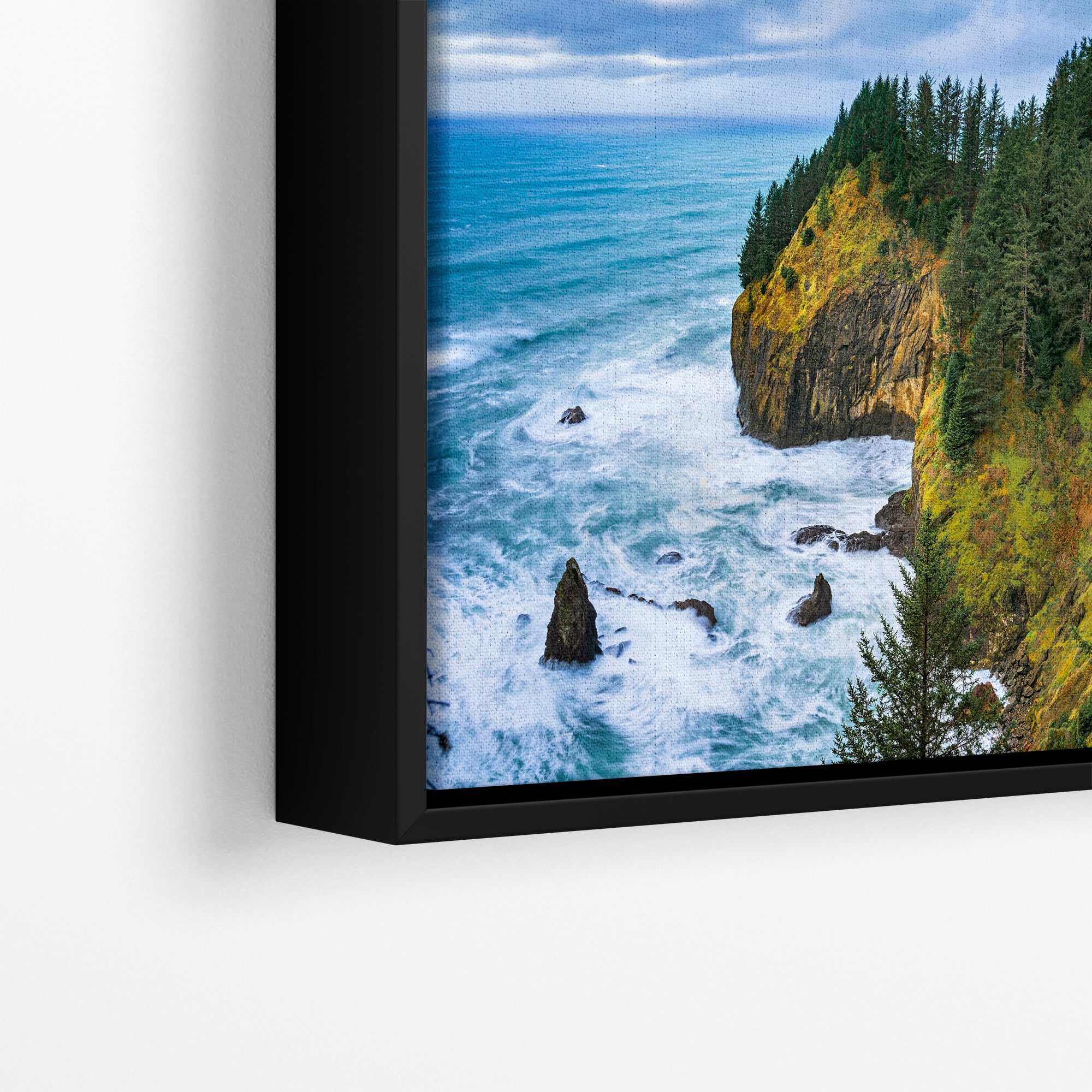 Oregon Coast Ocean Picture, Pacific Northwest Coastline Nature Photo Relaxation Artwork for Meditation, Apartment, Office & House Decor