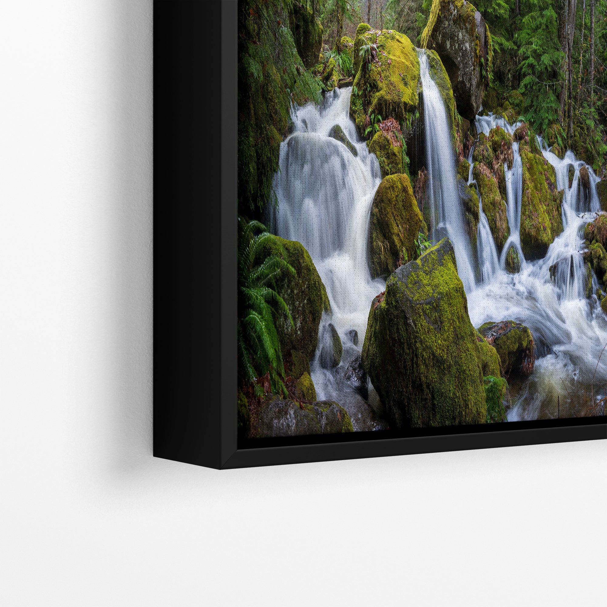 Oregon Waterfall Picture, Pacific Northwest Nature Photo Relaxation Artwork in Bohemian Style for Meditation, Office, Apartment, House Decor