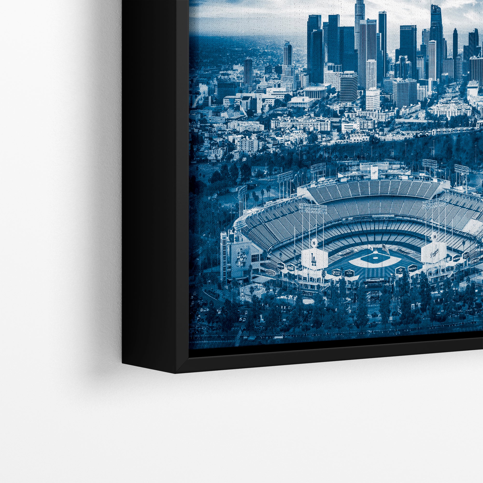 Los Angeles Dodgers Baseball Stadium, LA Skyline Blue Urban Cityscape Photo