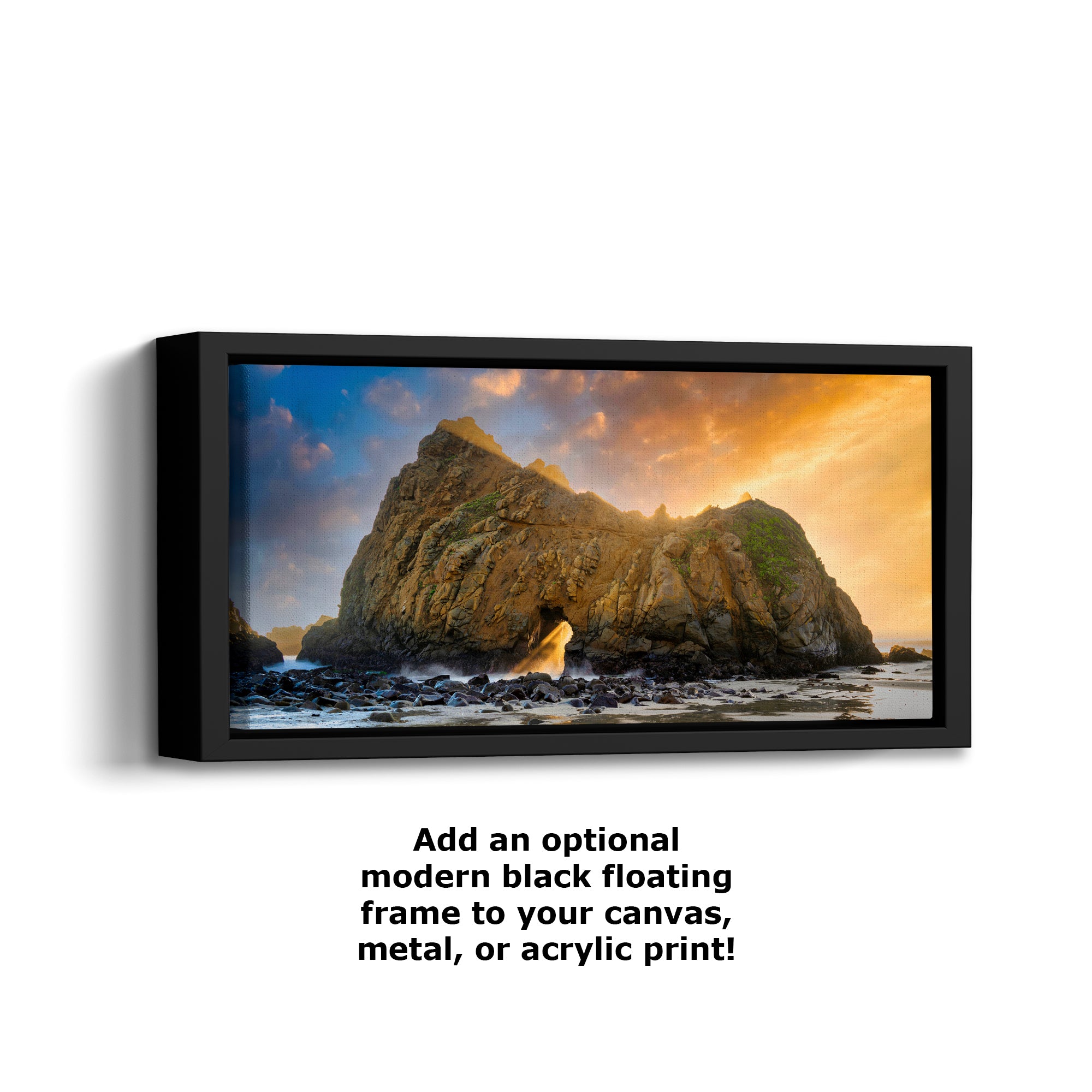 Pfeiffer Beach Big Sur California Coastline Ocean Picture Nature Photo of Keyhole Arch, Relaxation Artwork, Meditation, Office House Decor