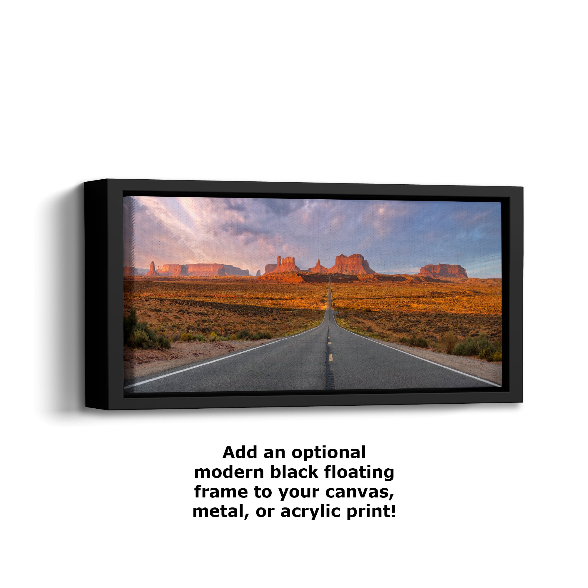 Monument Valley Arizona Desert Picture Nature Photo, Forrest Gump View Bohemian Style Relaxation Artwork for Meditation, Apartment, Office & House Decor