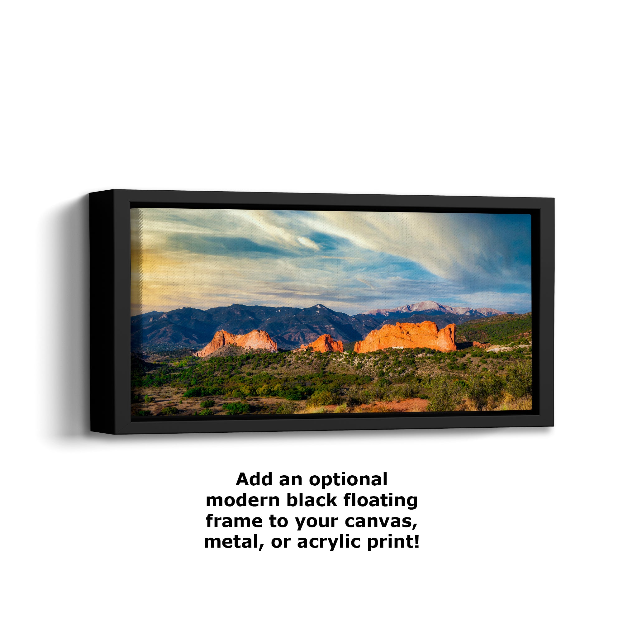 Garden of the Gods & Pikes Peak Colorado Mountain Picture Nature Photo, Rocky Mountain Relaxation Artwork for Meditation/Office/House Decor