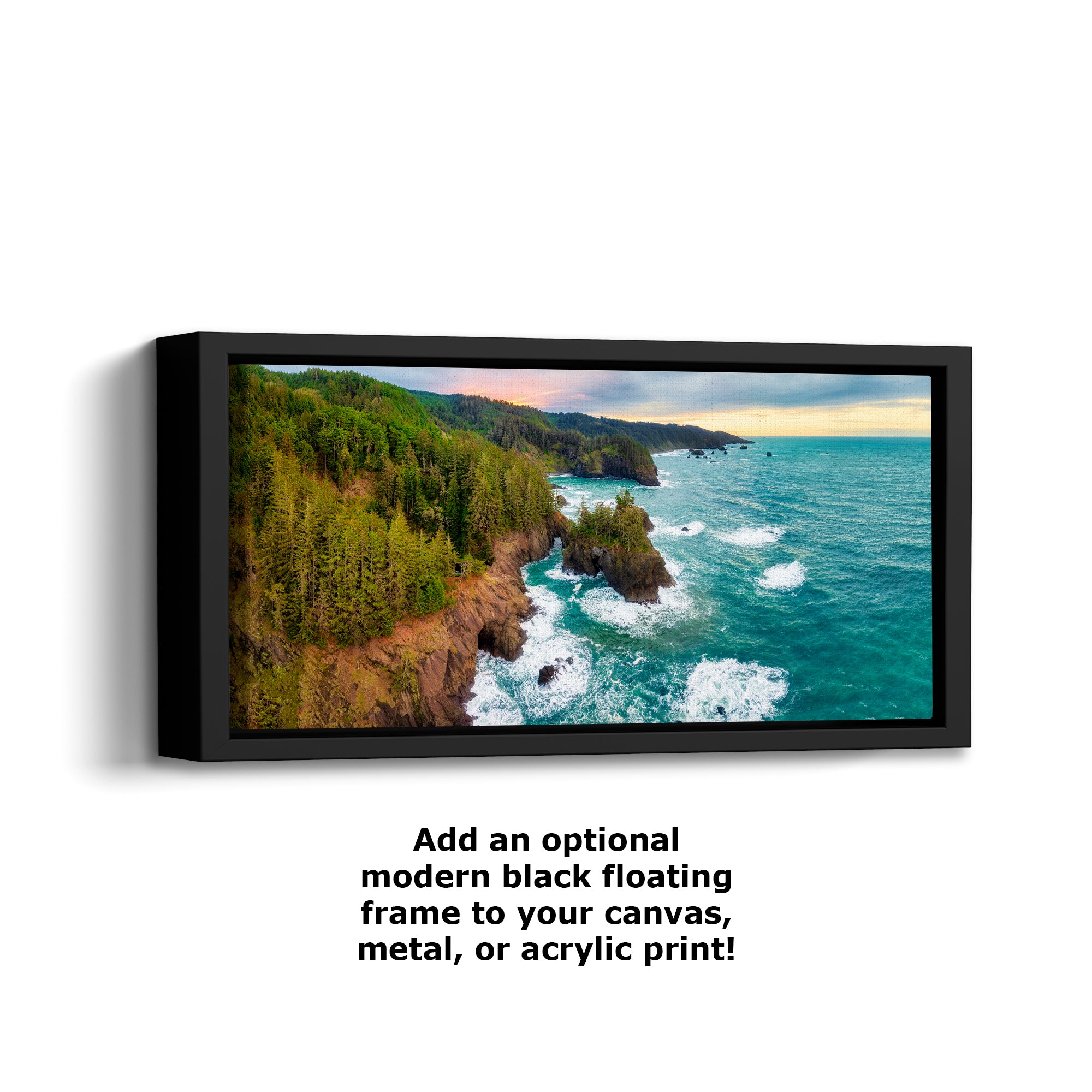 Oregon Coast Ocean Picture, Pacific Northwest Nature Photo Panorama Relaxation Artwork for Meditation, Apartment, Office & House Decor