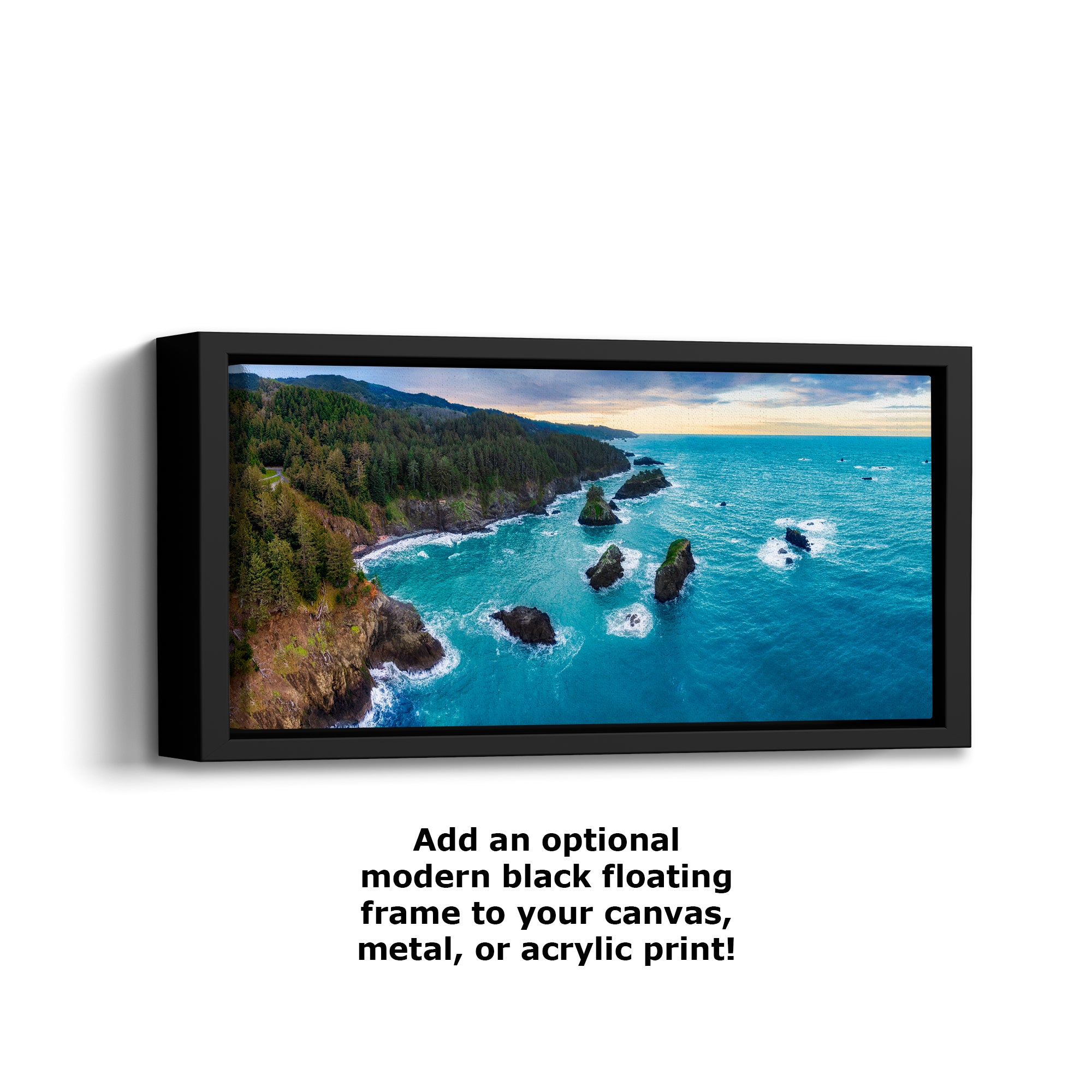 Aerial Oregon Coast Ocean Picture Panorama, Pacific Northwest Nature Photo