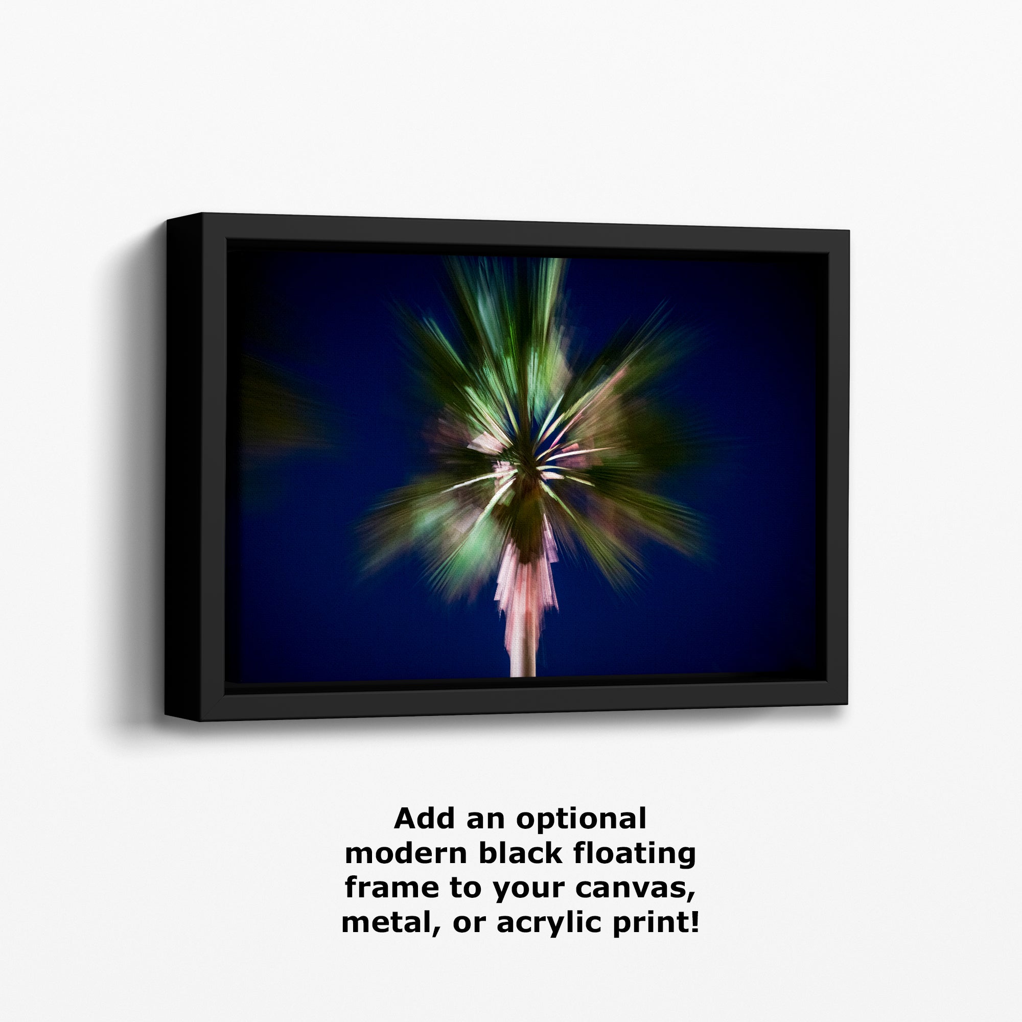 Palm Tree Forest Picture Impressionist Art Nature Photo Relaxation Artwork | Bohemian Style for Meditation, Office, & House Decor