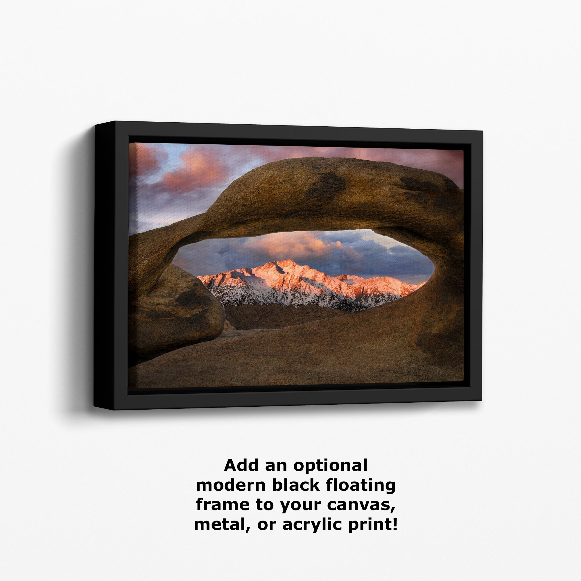 Lone Pine & Mobius Arch Mountain Picture, Nature Photo from Alabama Hills for Relaxation Art for Meditation, Office, and House Decor