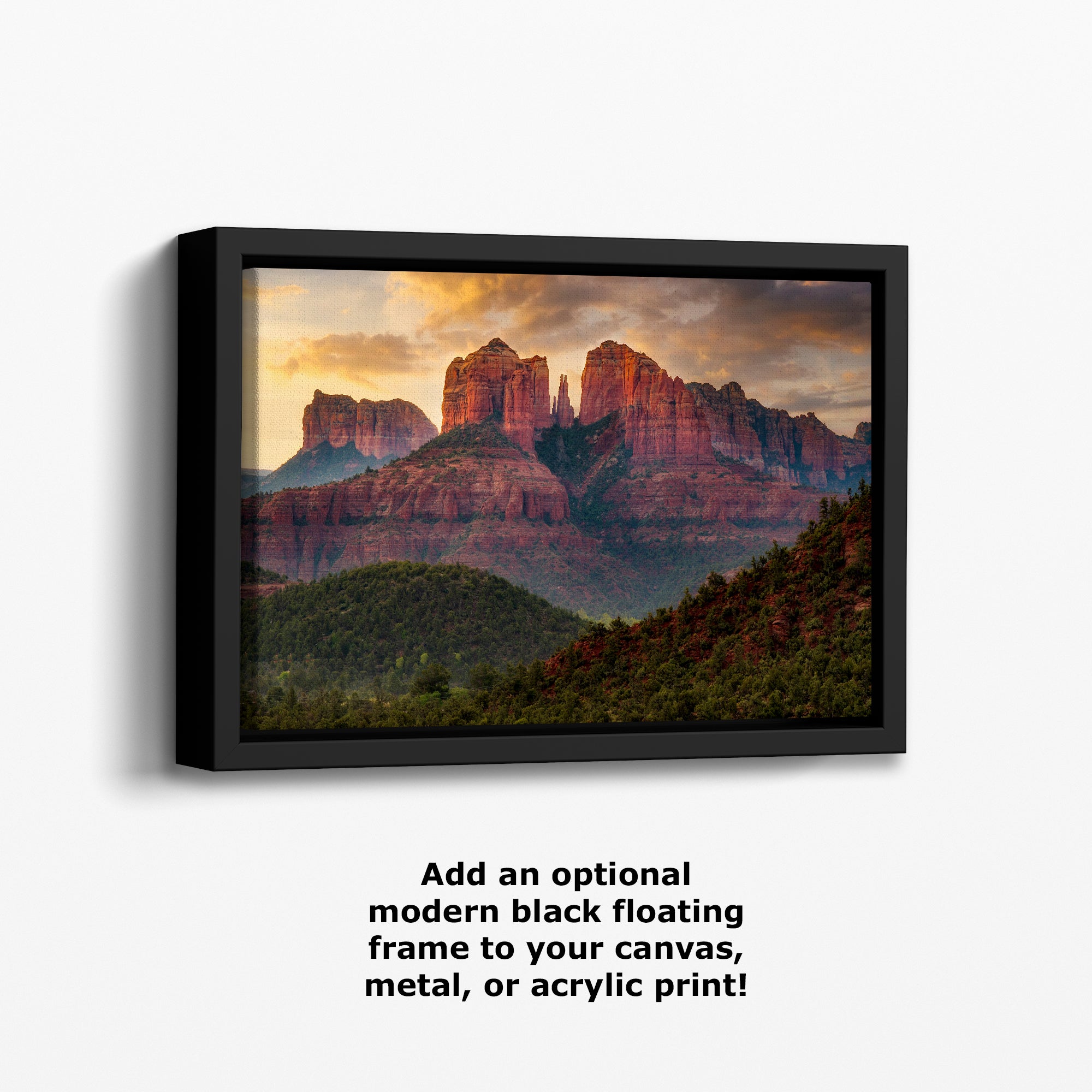 Cathedral Rock, Moody Sedona Arizona Desert Picture Nature Photo Relaxation Artwork for Meditation, Office, and House Decor