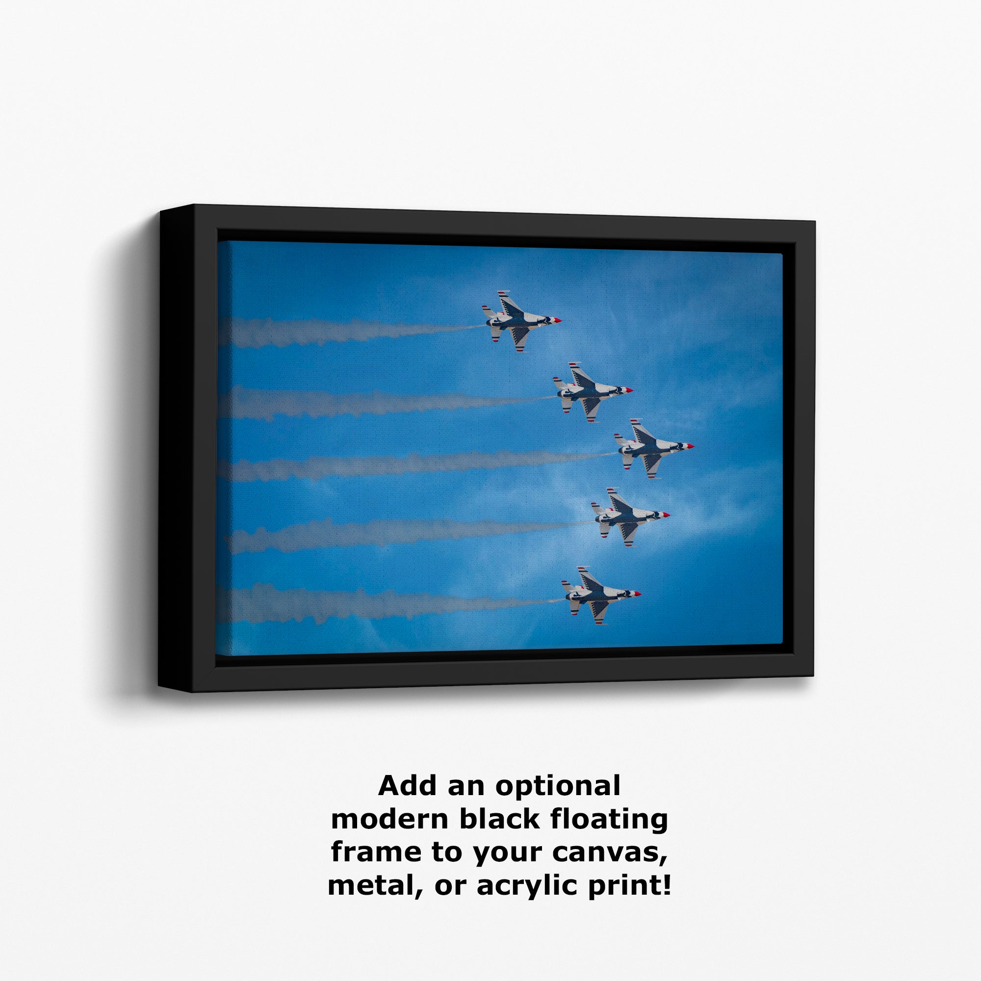 US Airforce Thunderbirds F-16 Fighting Falcon Aviation Artwork, Military Jet Fighter Wall Decor for Home & Office, Airplane PhotoPrint