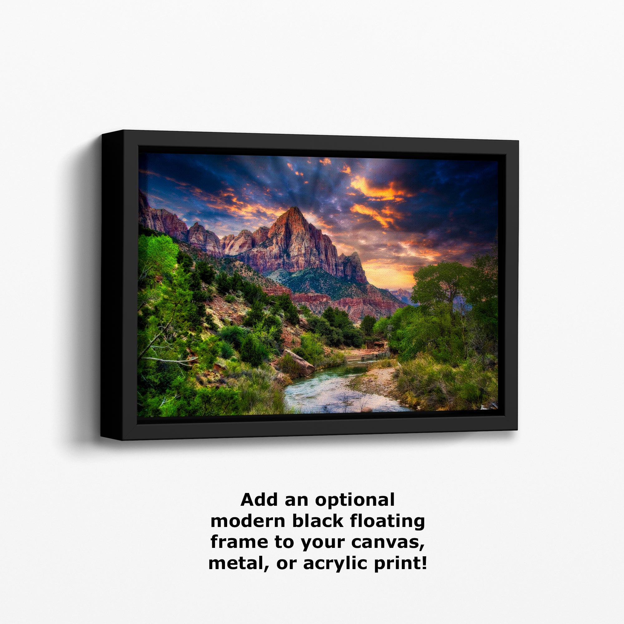 Zion National Park Art, Watchman Mountain Southwestern Desert Picture