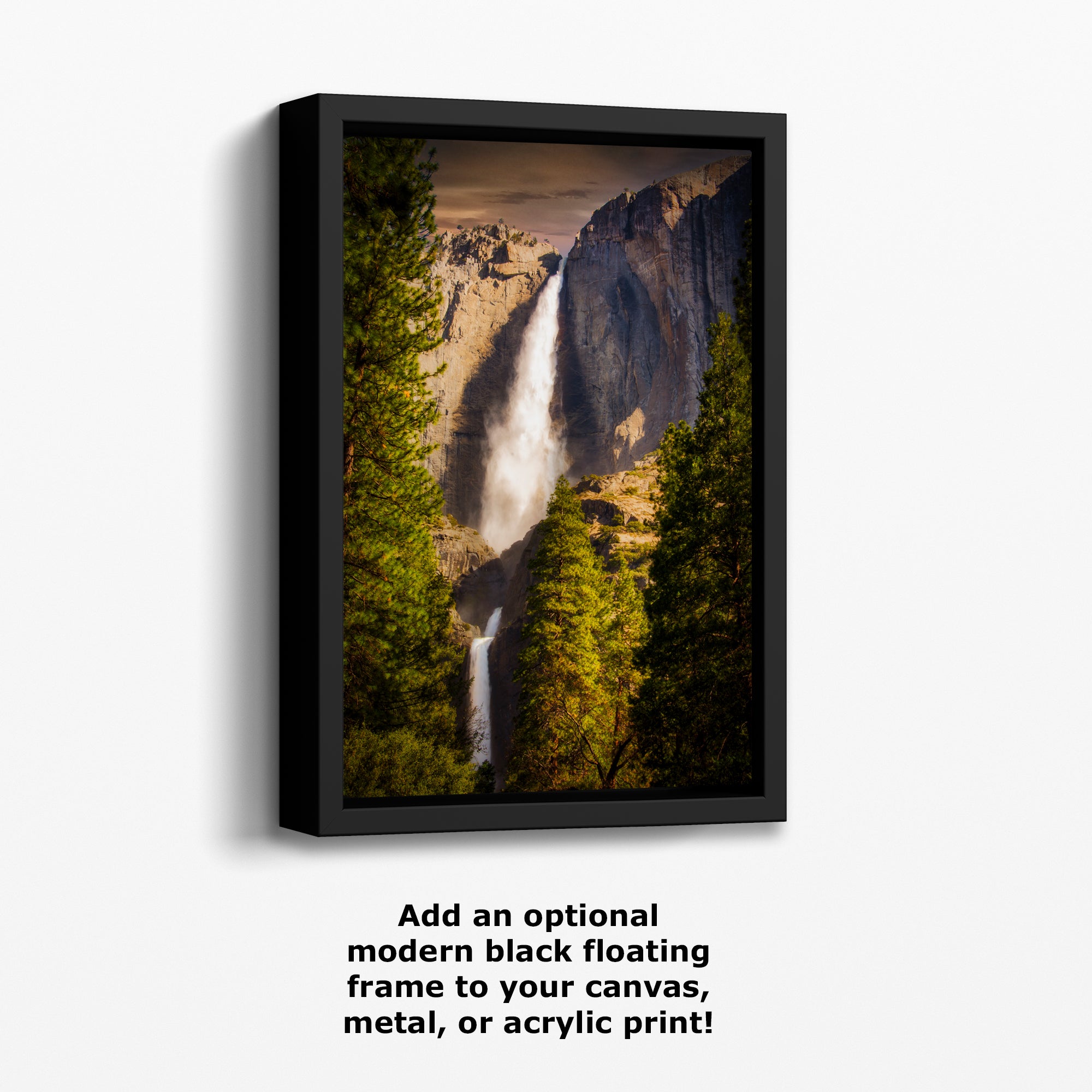 Yosemite National Park Waterfall Picture Nature Photo Bohemian Relaxation Artwork for Meditation