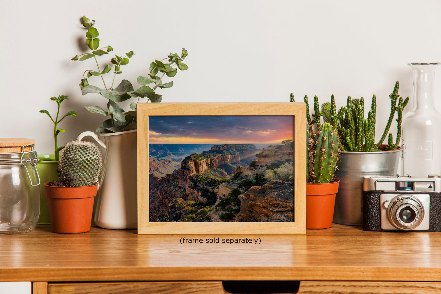 Grand Canyon National Park, North Rim Cape Royal, Arizona Desert Picture Nature Photo, Bohemian Style Relaxation Artwork for Meditation, Apartment, Office & House Decor