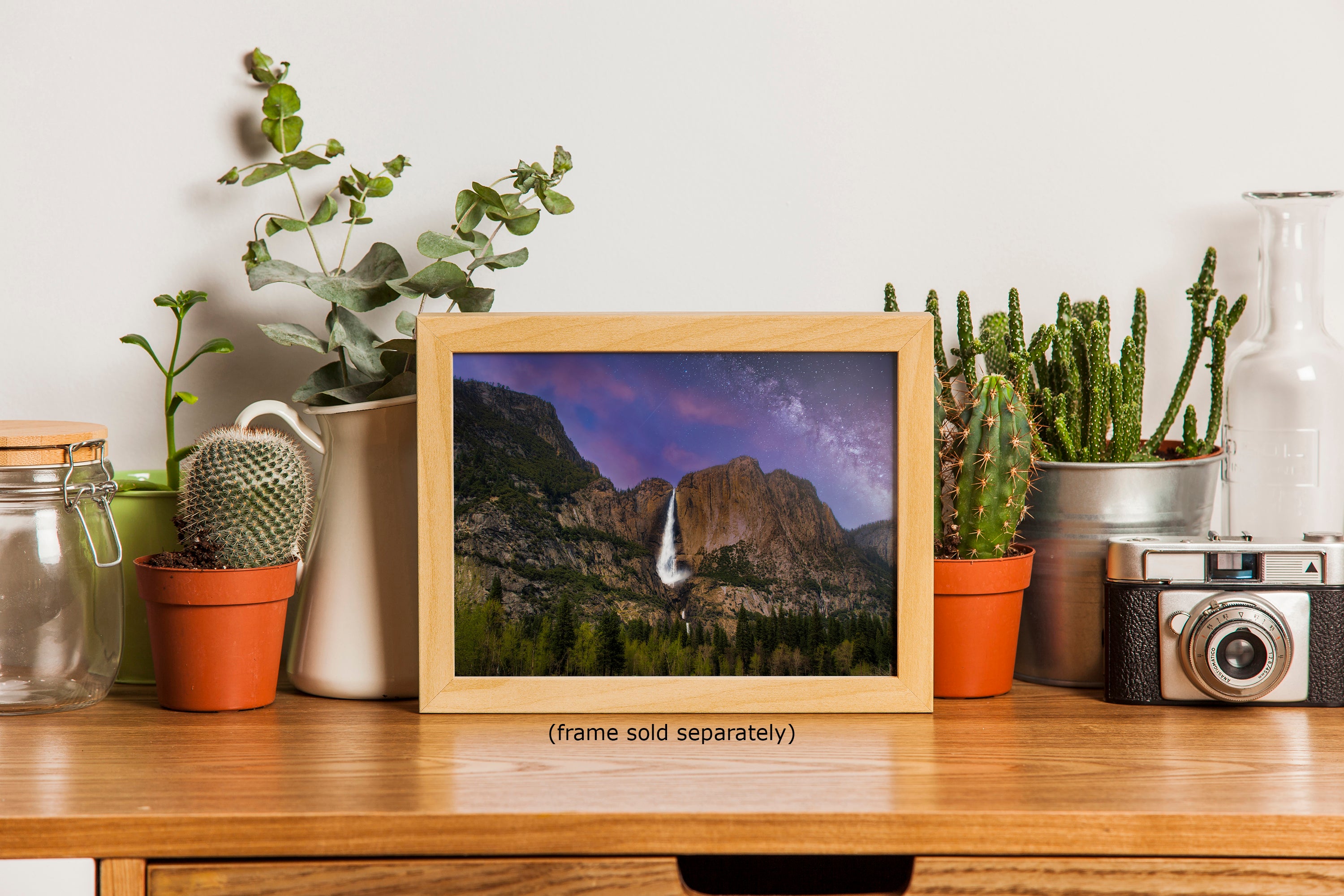 Yosemite National Park Waterfall Picture Nature Photo Relaxation Artwork, Yosemite Falls for Meditation, Office, Apartment, and House Decor
