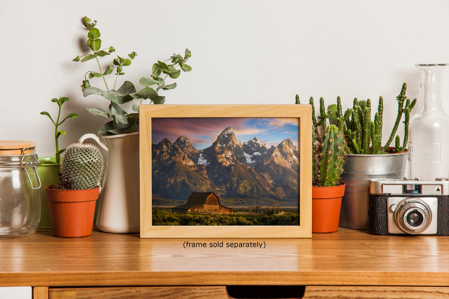 Mormon Row Grand Teton National Park Nature Photo, Moulton Barn Mountain Picture Relaxation Artwork for Meditation, Office, House Decor