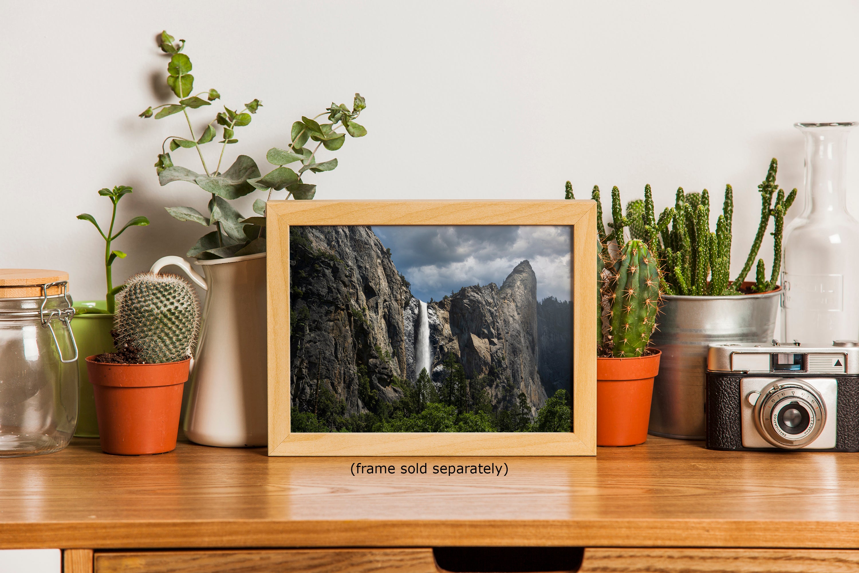 Bridalveil Falls Yosemite National Park Nature Photo Relaxation Artwork Waterfall Picture for Meditation, Dorm Room, Office, and House Decor