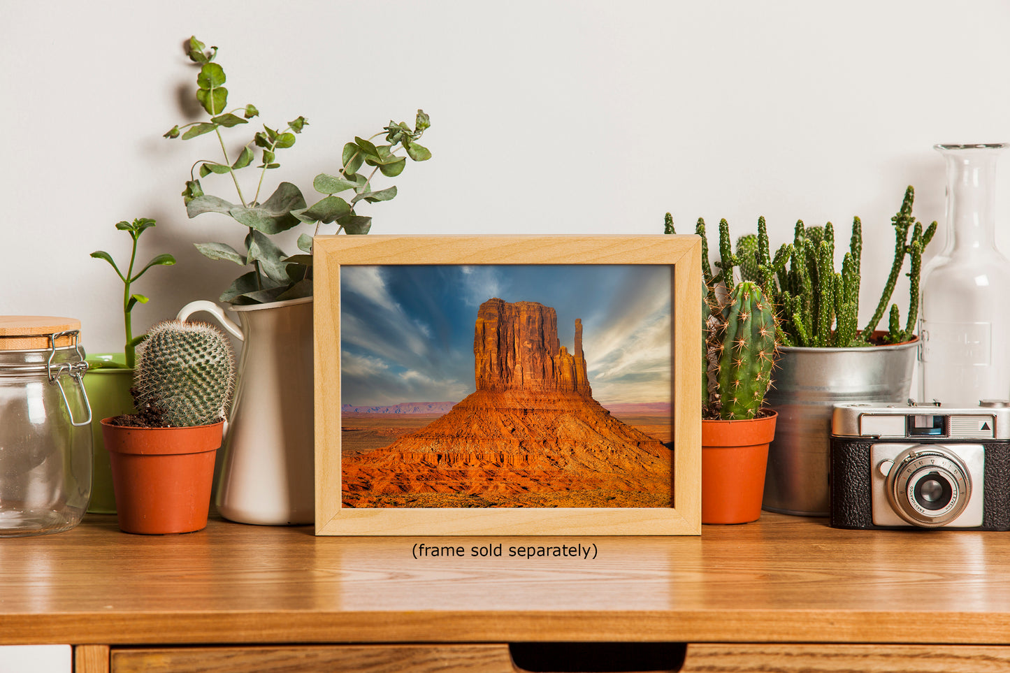 Monument Valley Arizona Desert Picture Nature Photo, Bohemian Style Relaxation Artwork for Meditation, Apartment, Office & House Decor
