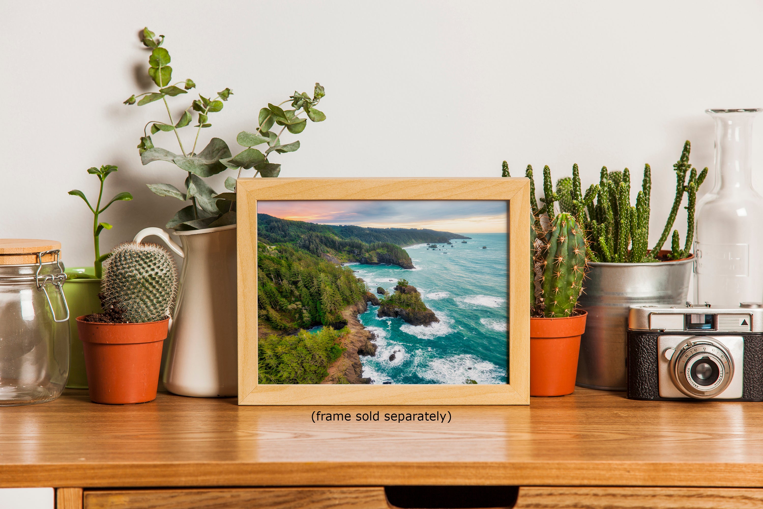 Oregon Coast Ocean Picture, Pacific Northwest Sunrise Nature Photo Relaxation Artwork for Meditation, Apartment, Office & House Decor