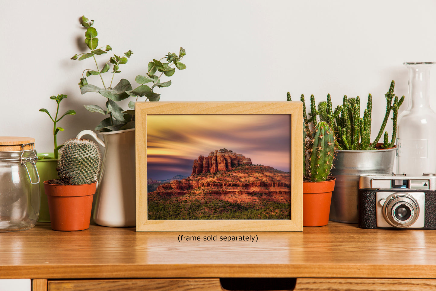 Cathedral Rock Sunset, Sedona Arizona Desert Picture Nature Photo Relaxation Artwork for Meditation, Office, and House Decor