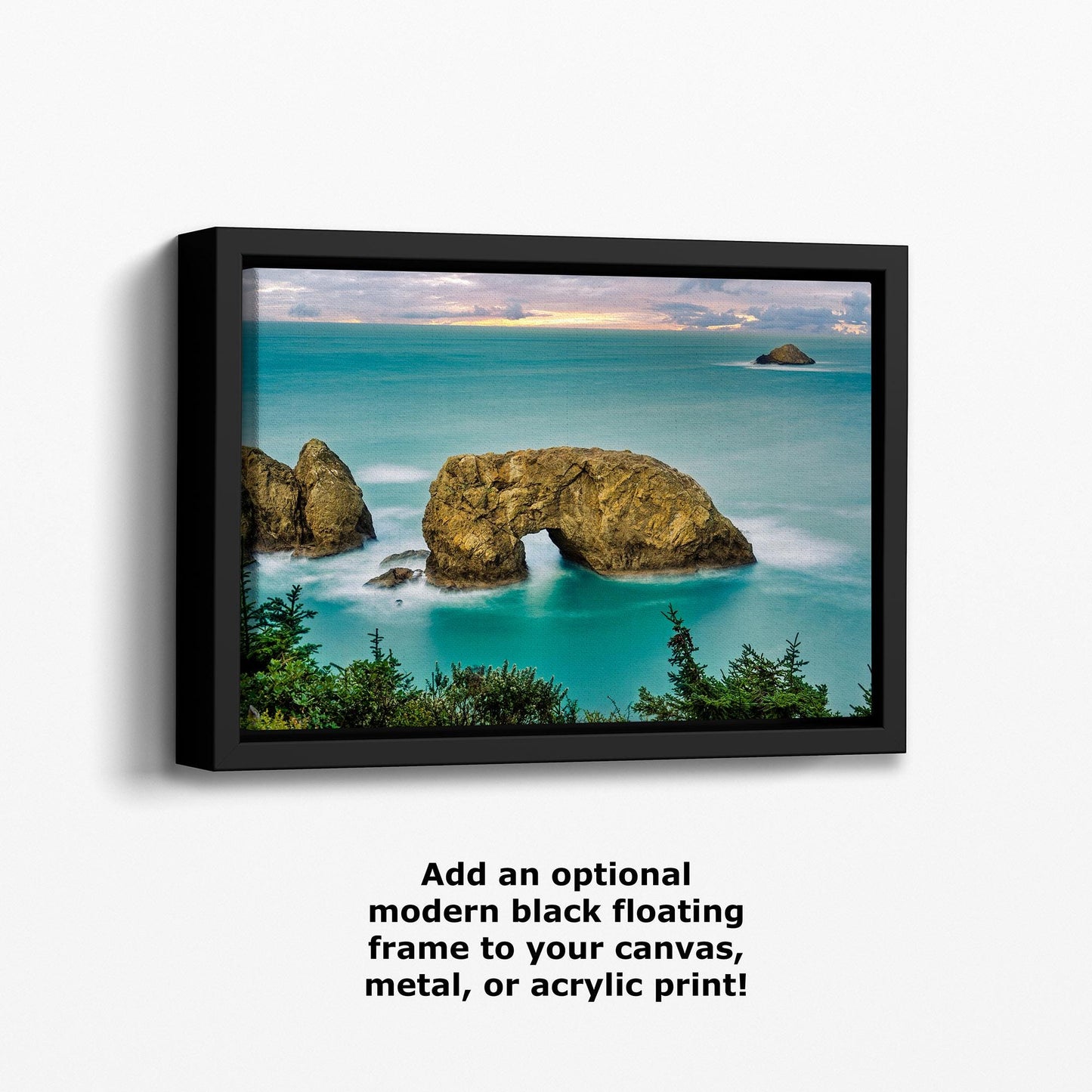 Sea Arch Oregon Coast Ocean Picture, Pacific Northwest Nature Photo Relaxation Artwork for Meditation, Apartment, Office & House Décor