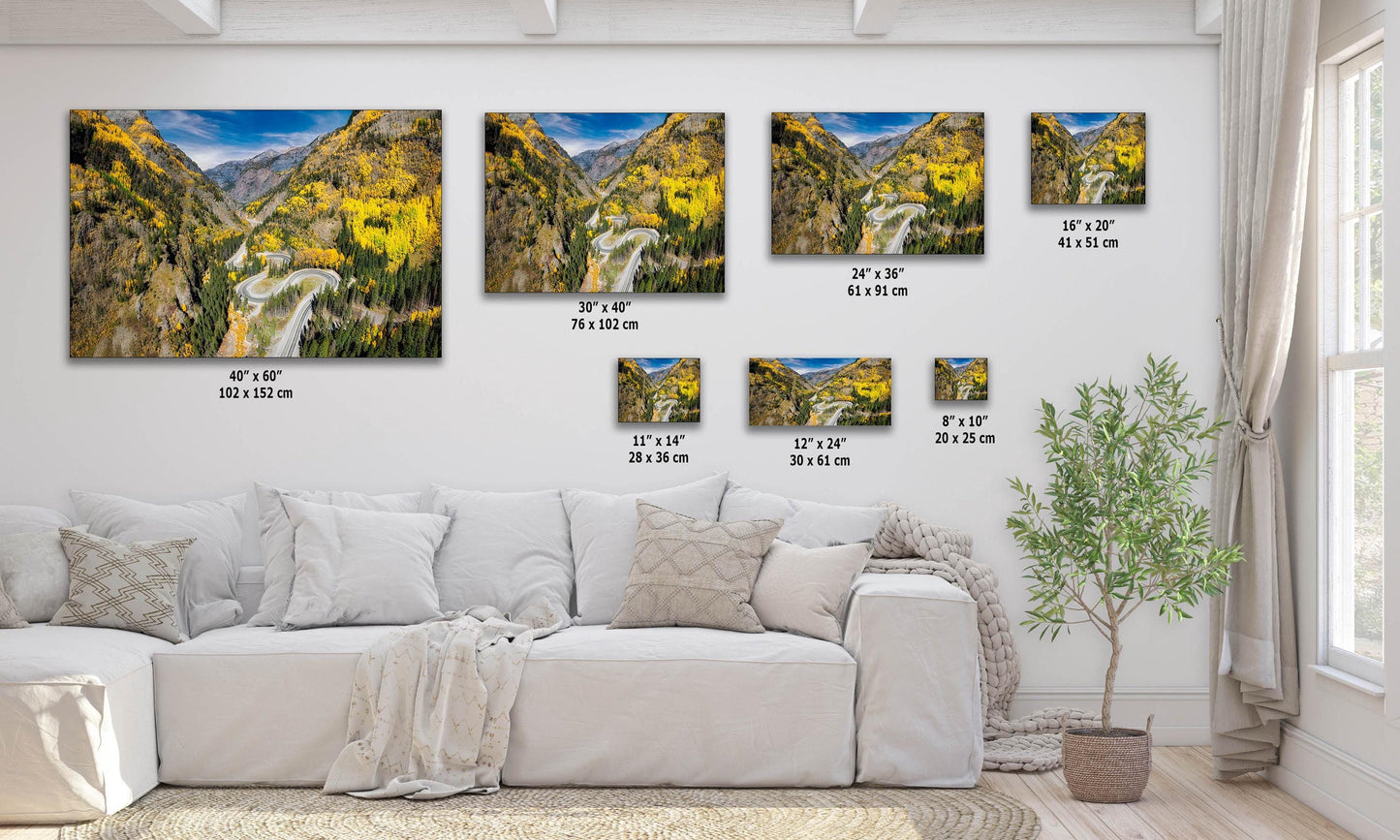 Colorado San Juan Mountain Picture, Million Dollar Highway Fall Colors Aspen Trees Forest Picture, Nature Photo for Relaxation Artwork, Meditation and House Decor