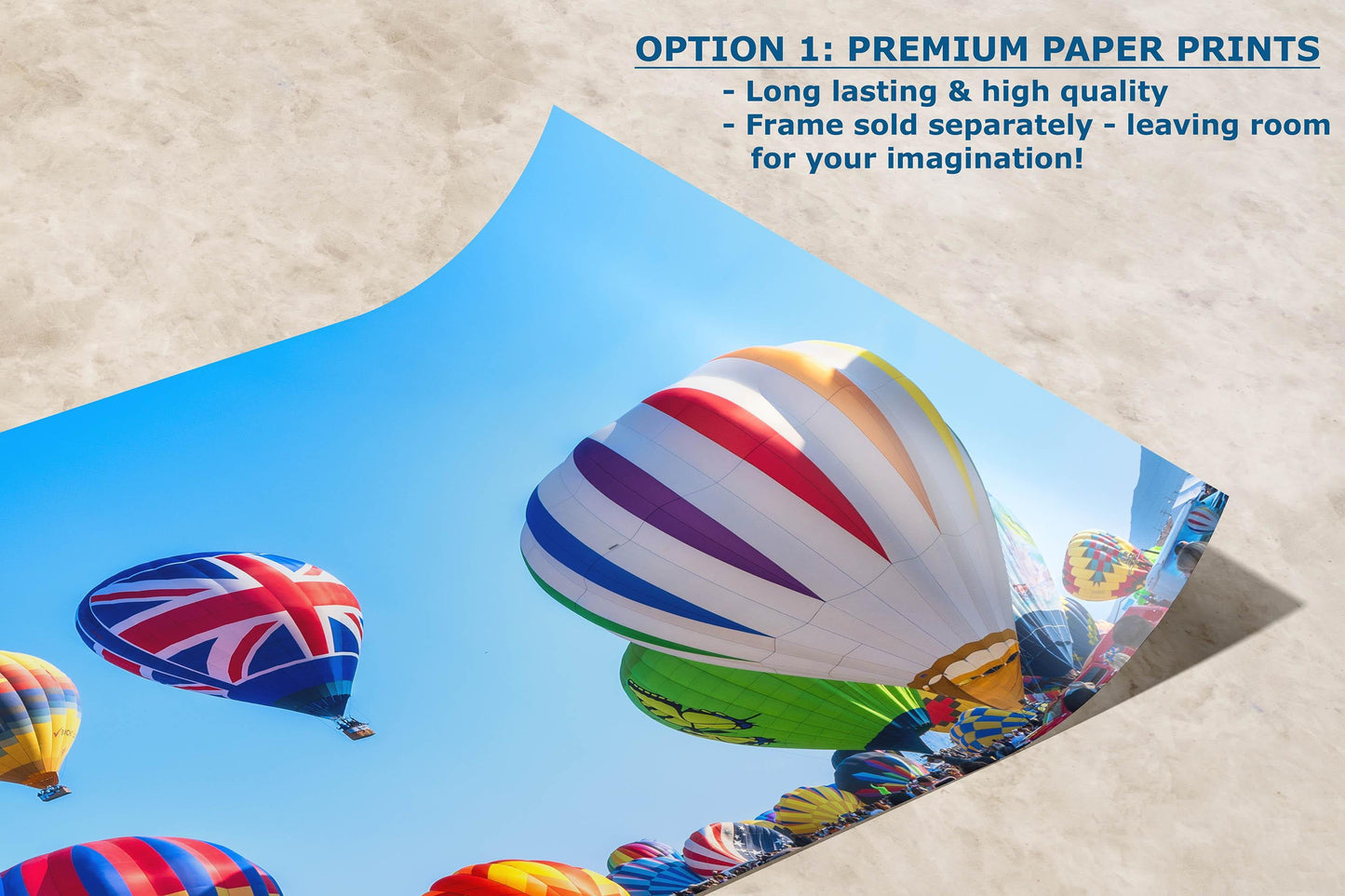 Union Jack Hot Air Balloon Festival Mass Ascension, Albuquerque New Mexico Balloon Fiesta Wall Art, Office, Cubicle & House Decor