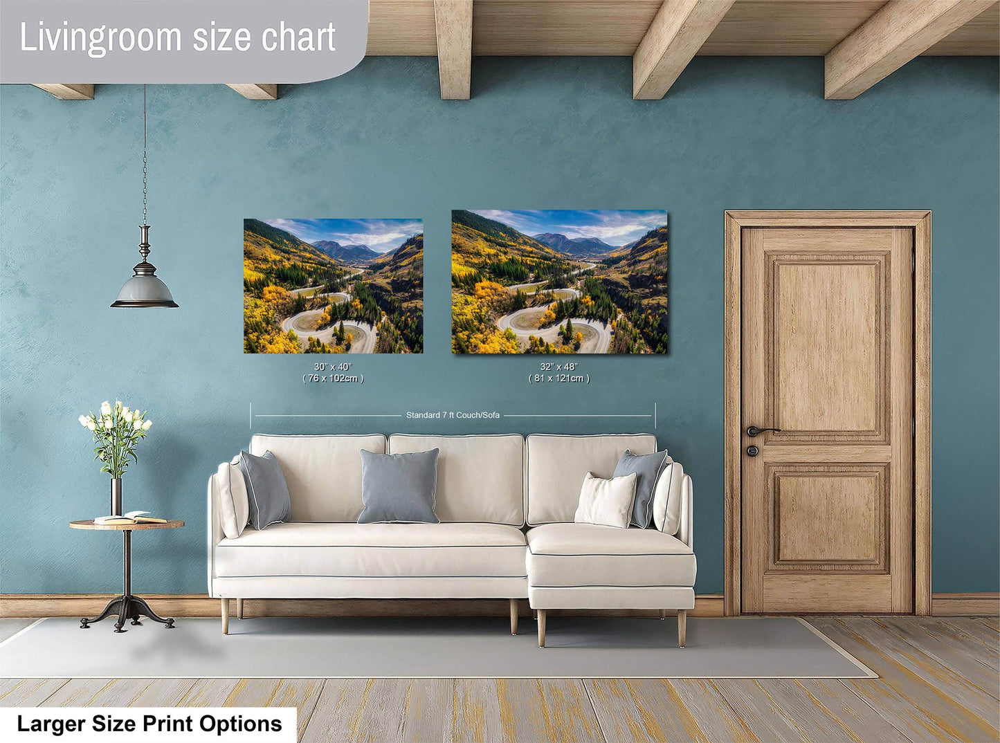 Colorado San Juan Mountain Picture, Fall Colors Aspen Trees Forest, Million Dollar Highway Nature Photo for Relaxation Artwork, Meditation and House Decor