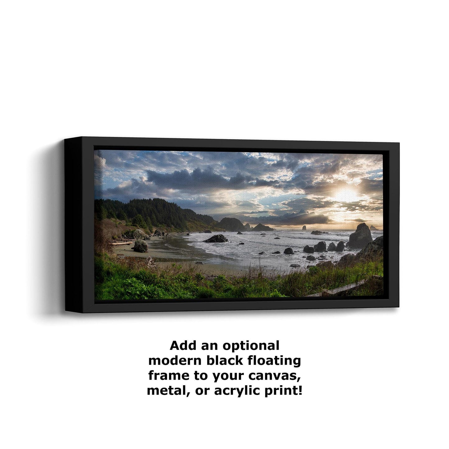 Lone Ranch Beach Oregon Coast Ocean Picture, Panorama Pacific Northwest Nature Photo Relaxation Artwork for Meditation, Apartment, Office & House Décor
