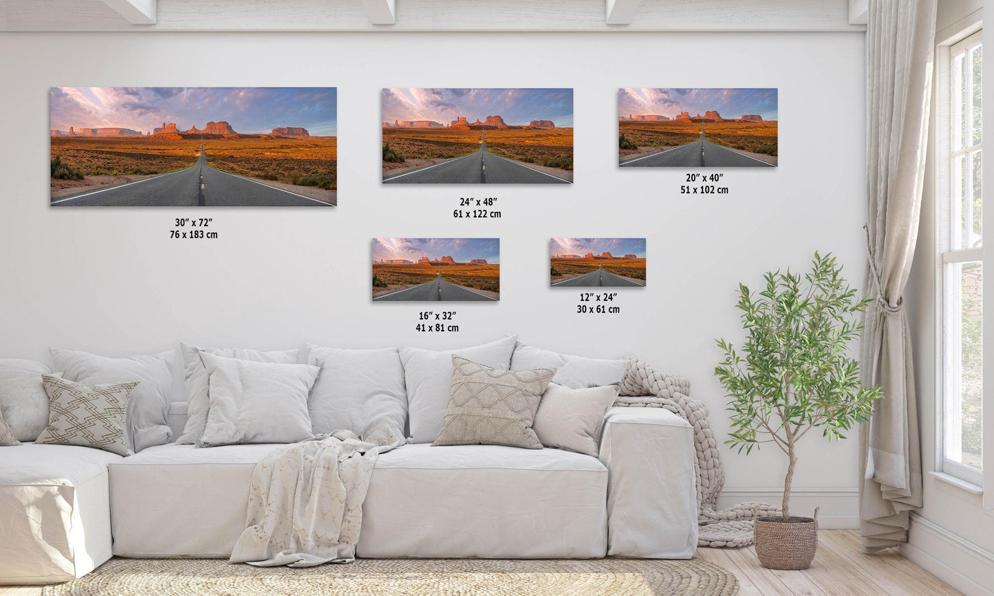 Monument Valley Arizona Desert Picture Nature Photo, Forrest Gump View Bohemian Style Relaxation Artwork for Meditation, Apartment, Office & House Décor