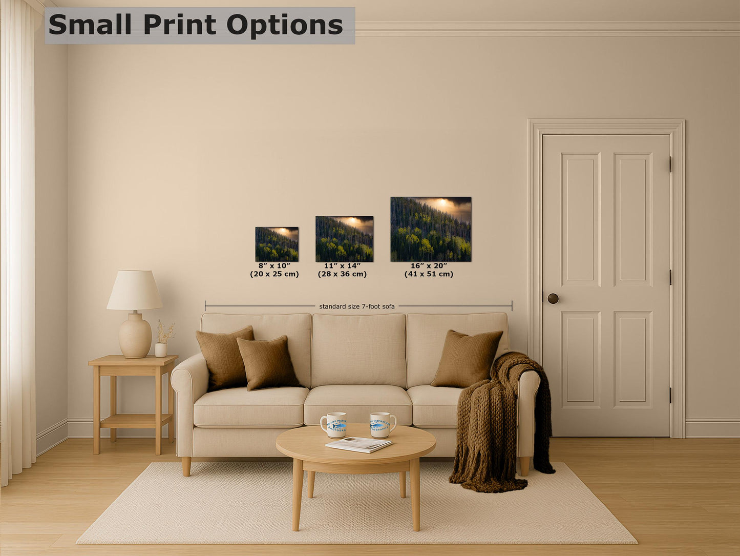 Aspen Tree Forest Picture Nature Photo, Forest Bathing Relaxation Artwork Dopamine Decor for Meditation, Bedroom, Living Room, and Office