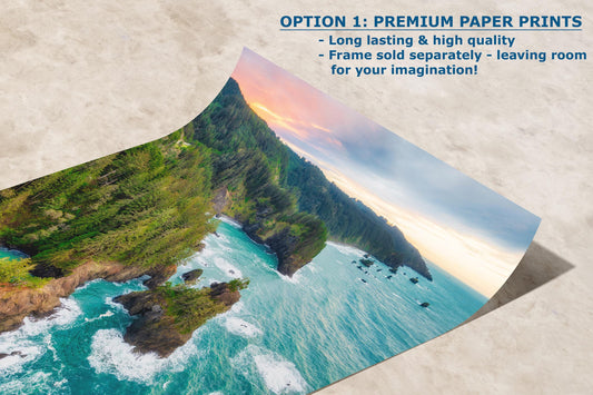 Oregon Coast Ocean Picture, Pacific Northwest Sunrise Nature Photo Relaxation Artwork for Meditation, Apartment, Office & House Décor