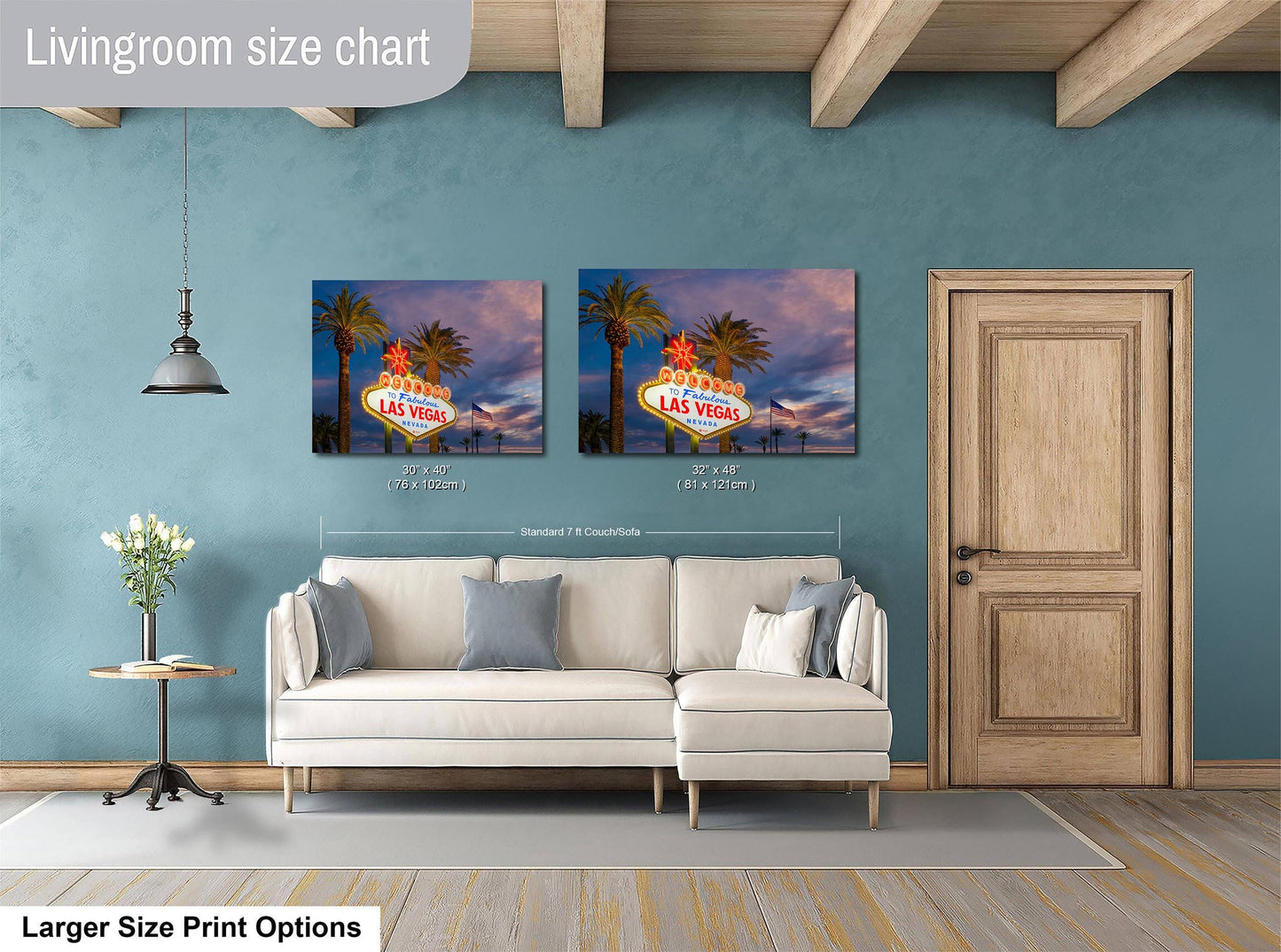 Welcome to Fabulous Las Vegas Nevada Sign Casino Decor, Souvenir Wall Art, Gambling Theme Giant Canvas Print, Neon Sign