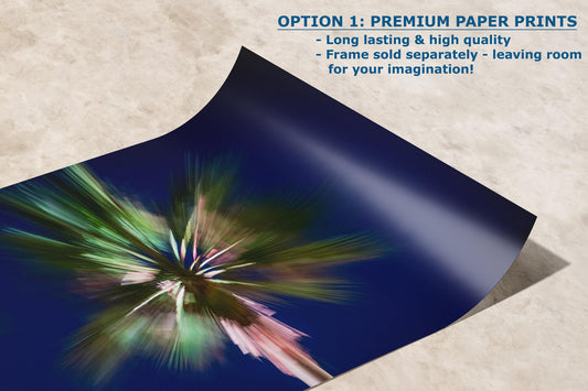 Palm Tree Forest Picture Impressionist Art Nature Photo Relaxation Artwork | Bohemian Style for Meditation, Office, & House Decor